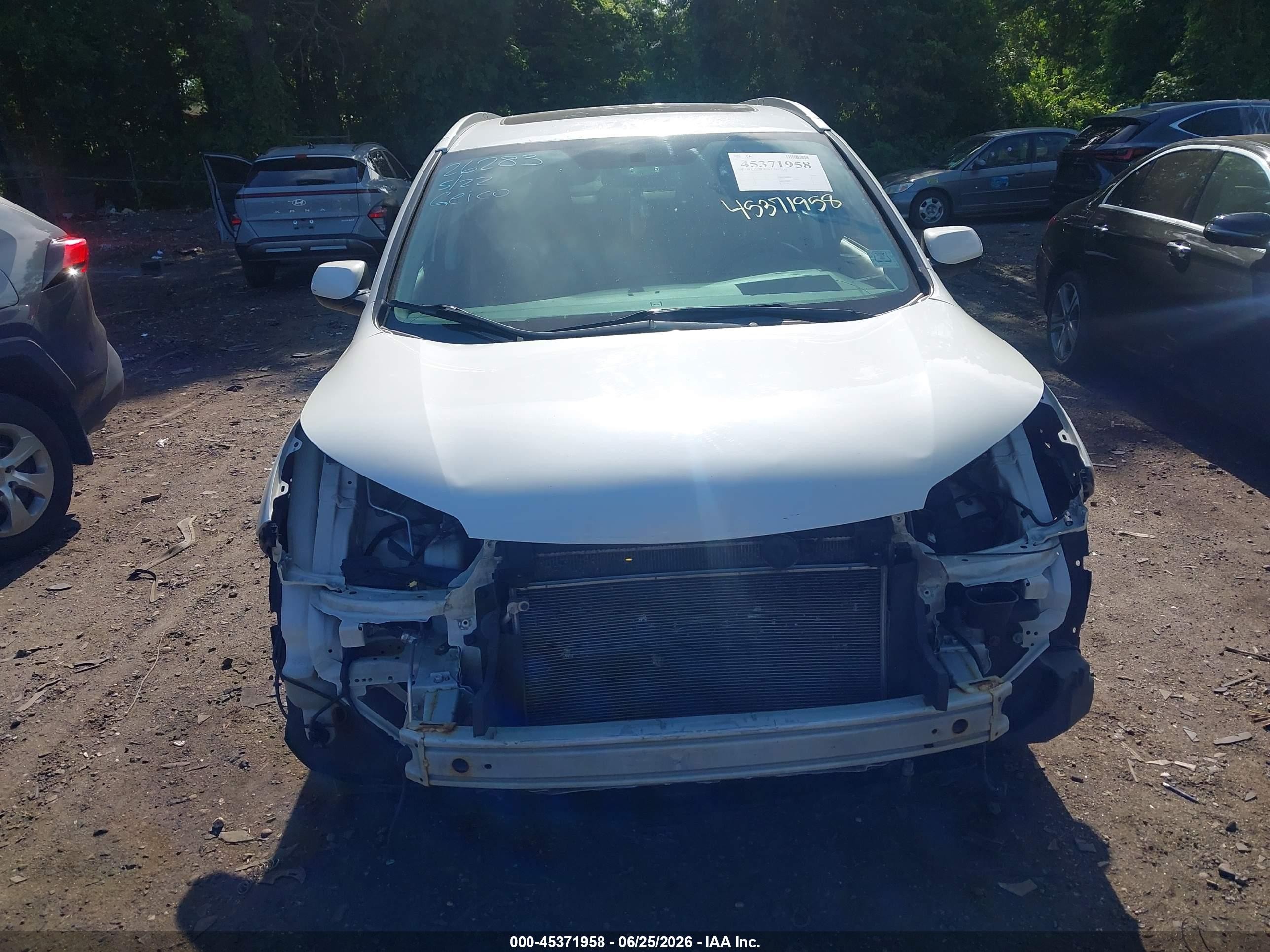 2014 Honda Cr-v Ex-l White vin: 5J6RM4H79EL086574