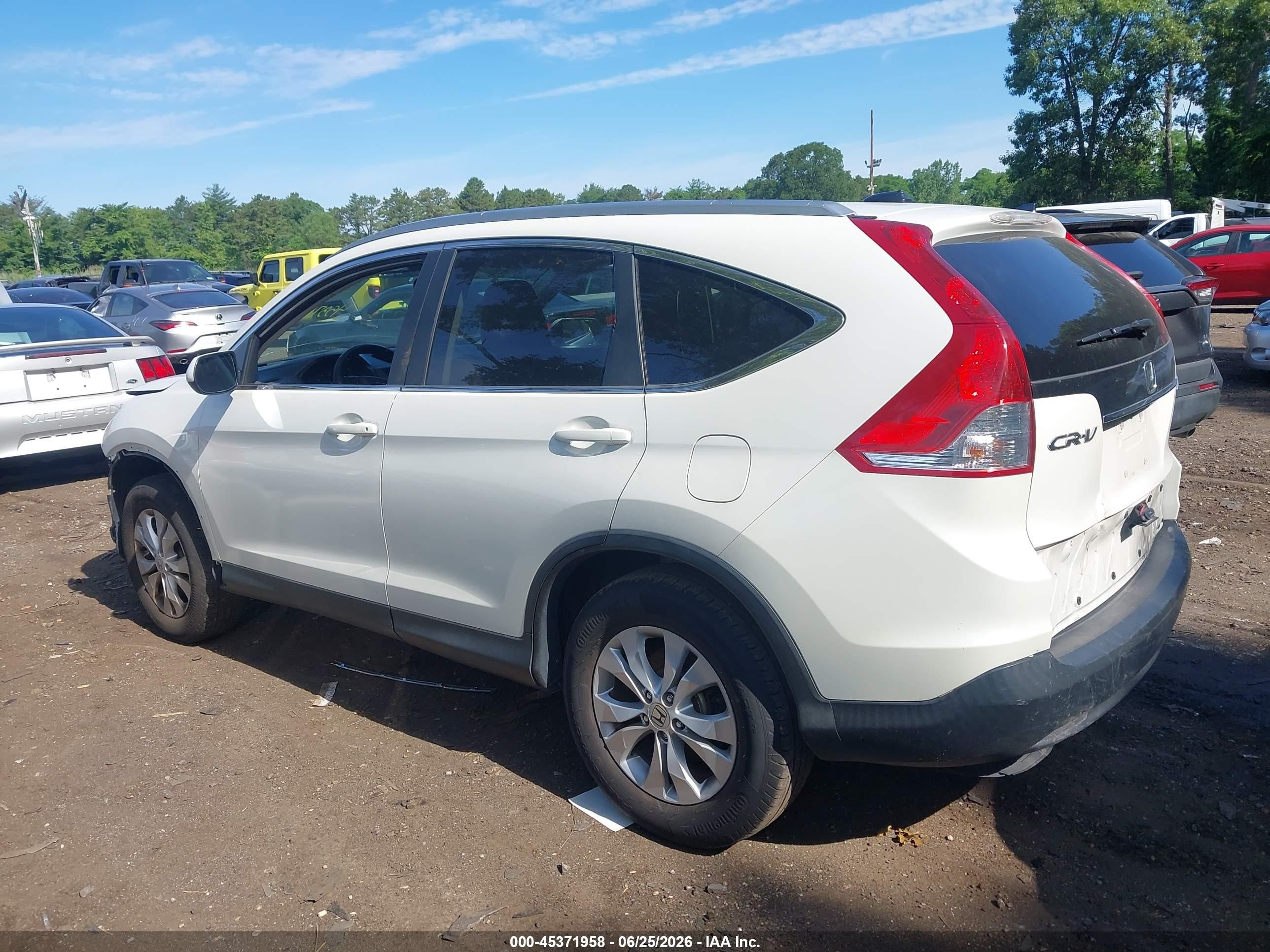 2014 Honda Cr-v Ex-l White vin: 5J6RM4H79EL086574