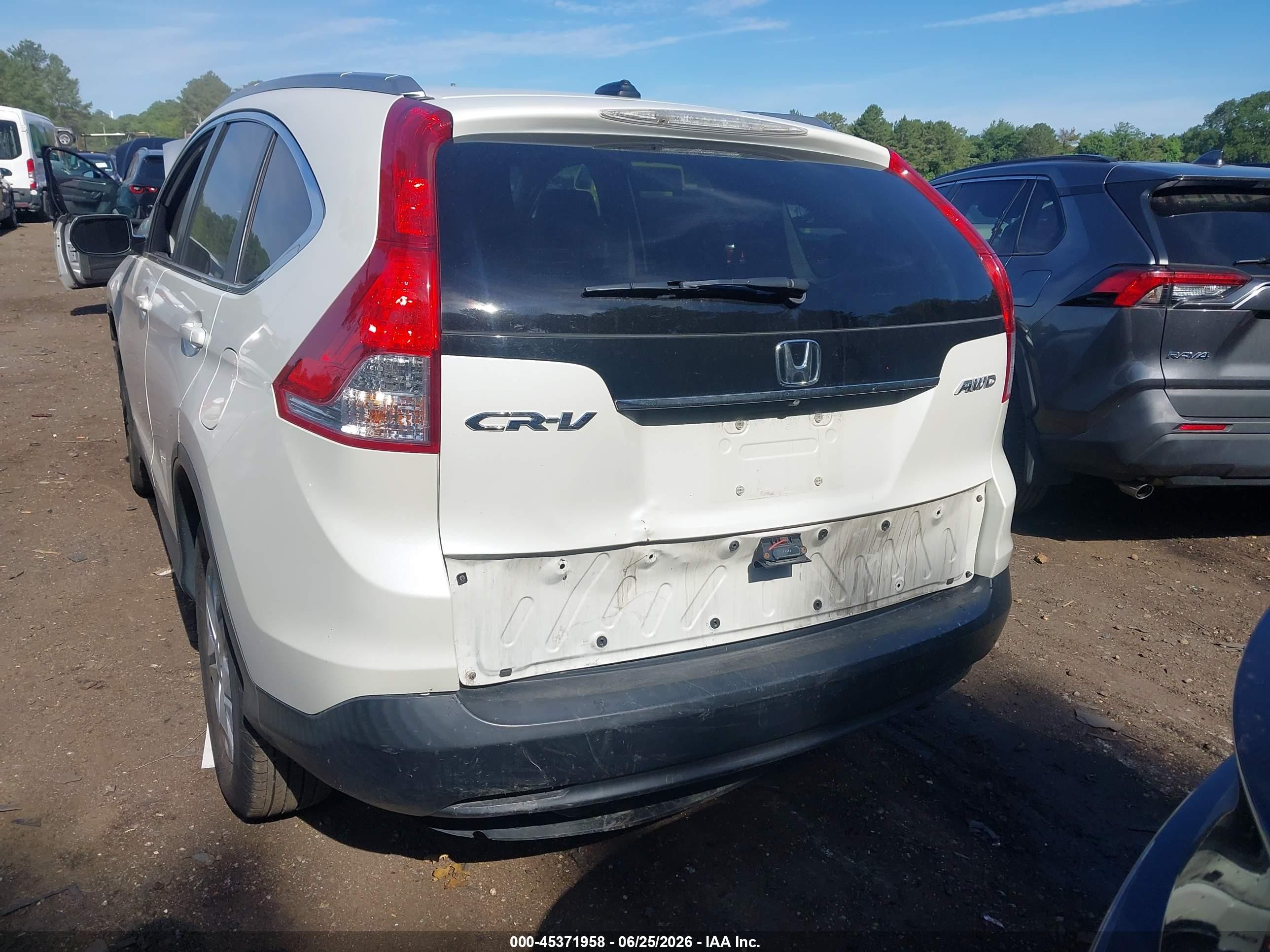 2014 Honda Cr-v Ex-l White vin: 5J6RM4H79EL086574