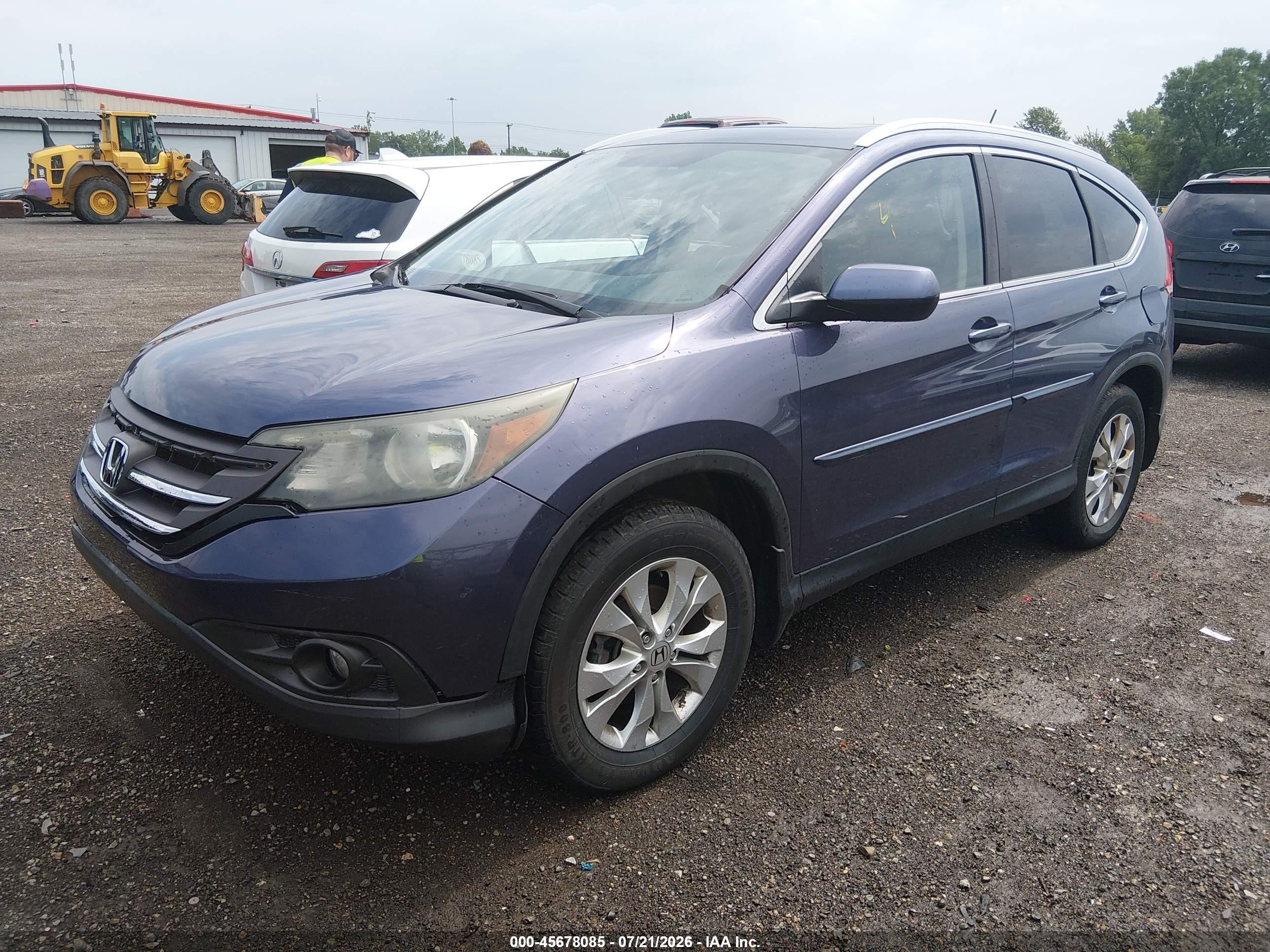 2014 Honda Cr-v Ex-l Blue vin: 5J6RM4H79EL096277