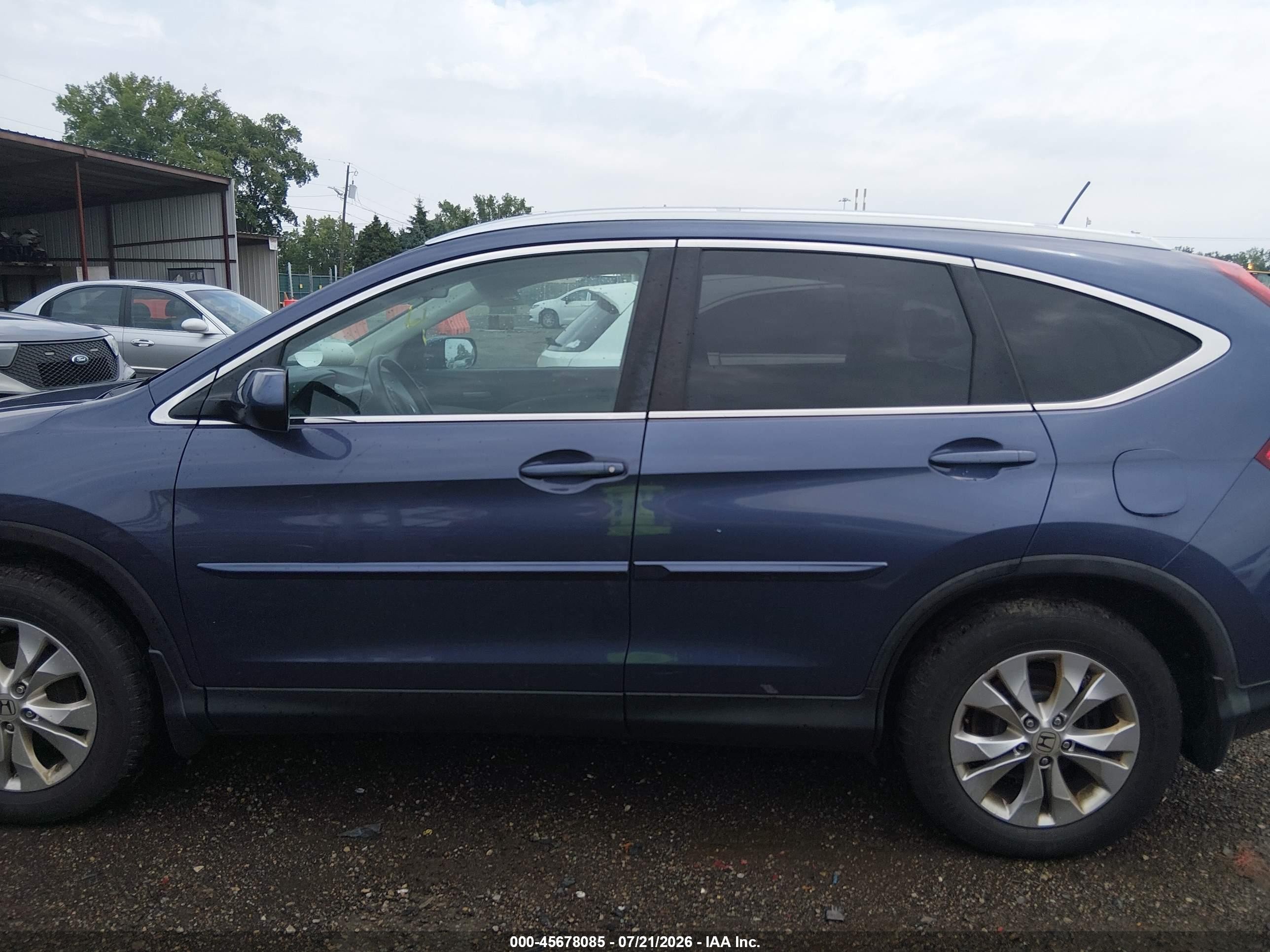 2014 Honda Cr-v Ex-l Blue vin: 5J6RM4H79EL096277