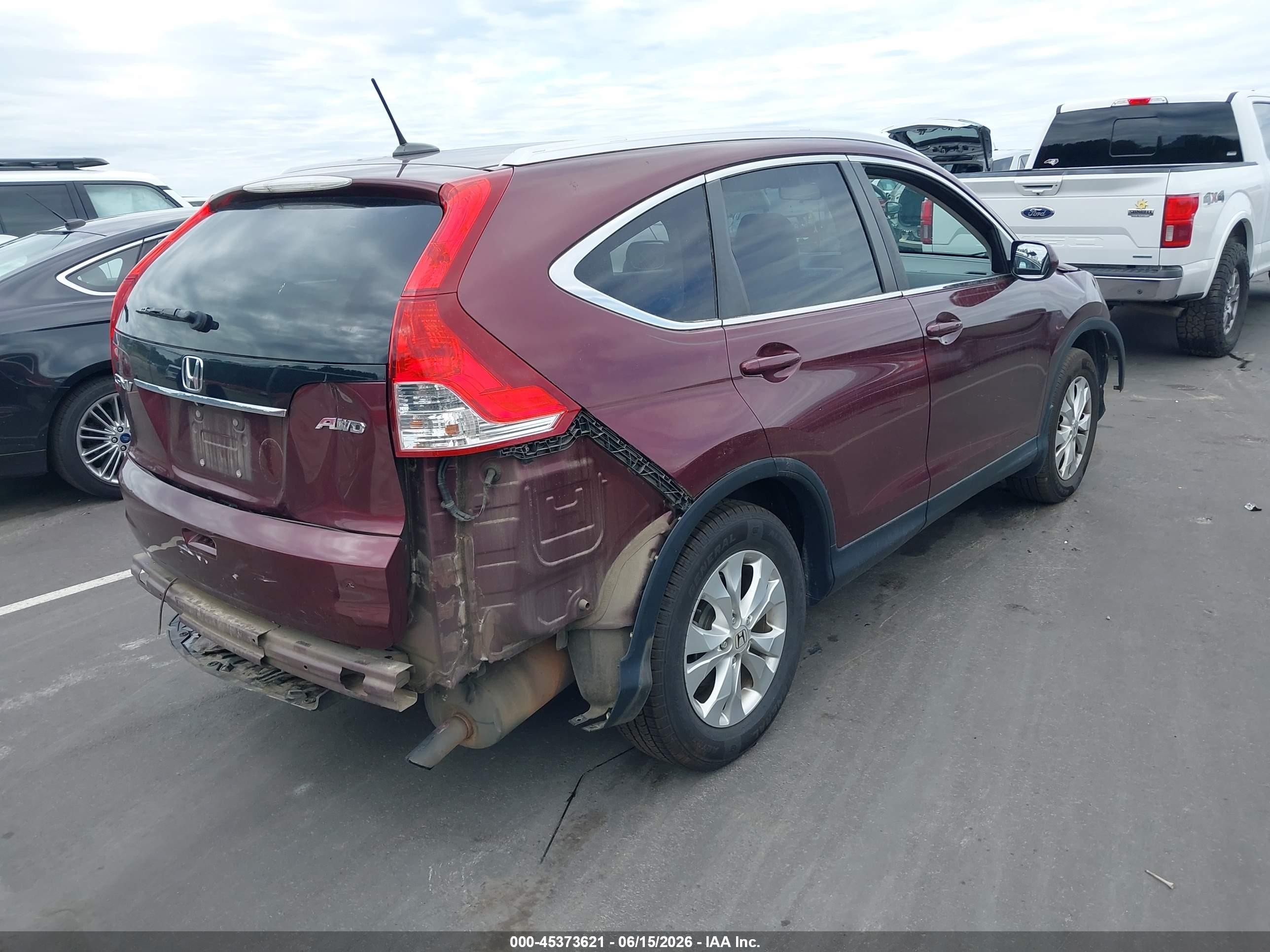 2014 Honda Cr-v Ex-l Темно-бордовый vin: 5J6RM4H79EL113952