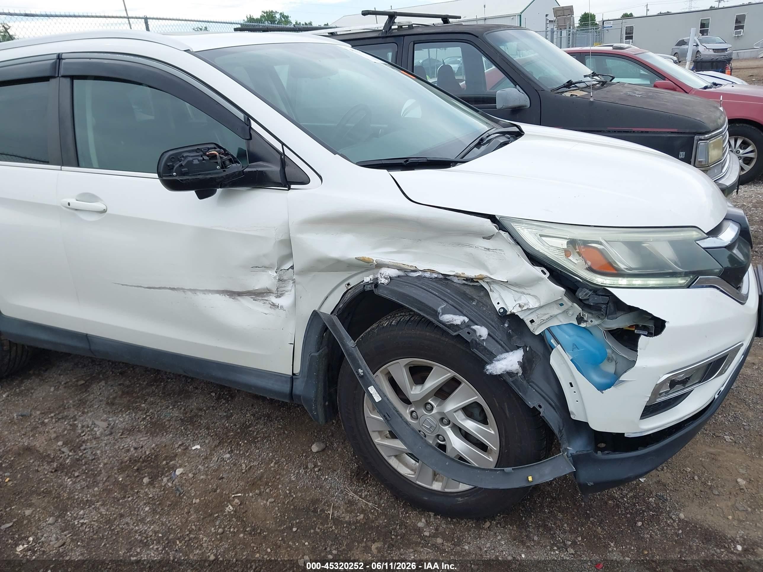 2015 Honda Cr-v Ex-l White vin: 5J6RM4H79FL016154
