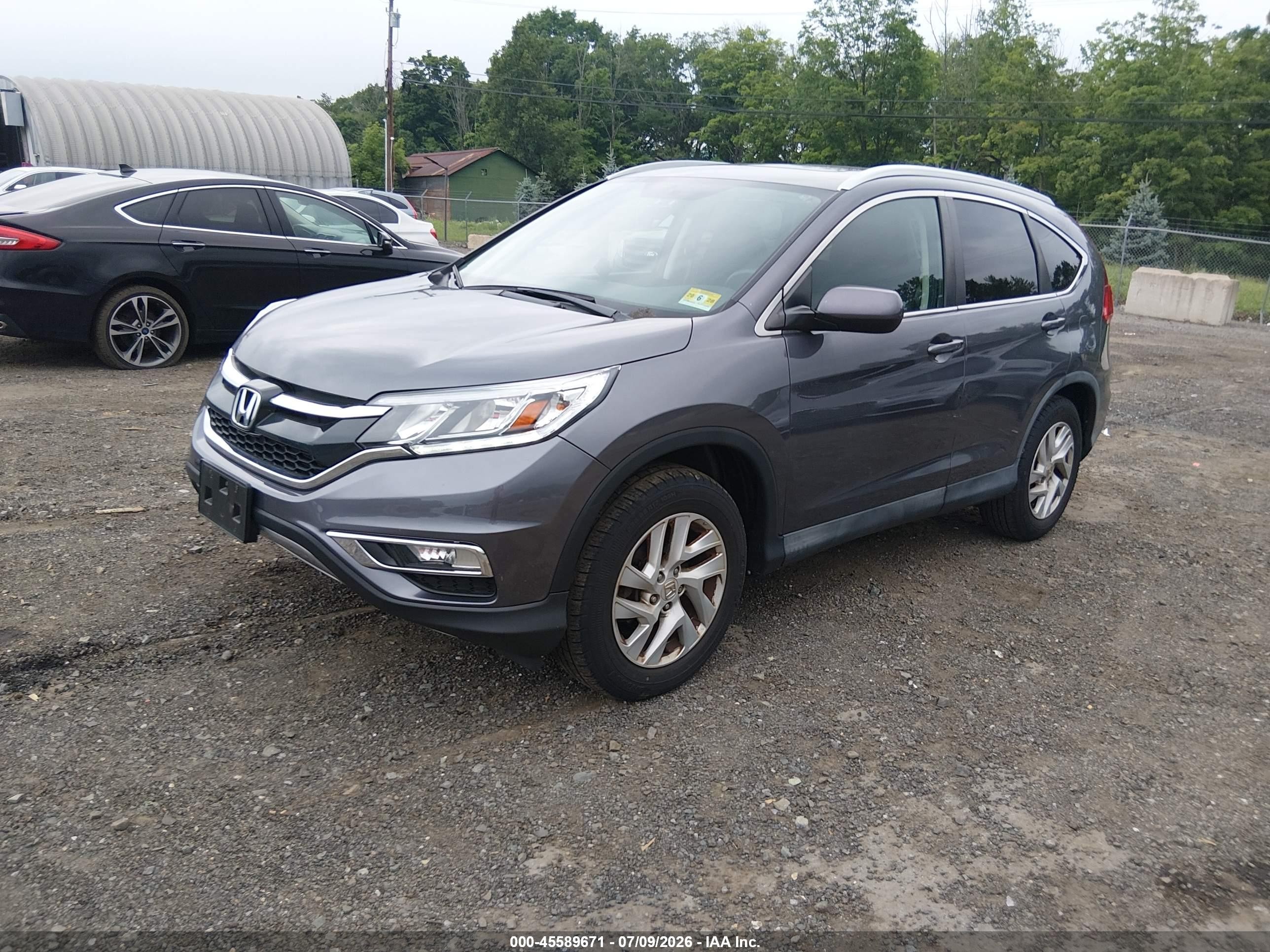 2015 Honda Cr-v Ex-l Gray vin: 5J6RM4H79FL036923