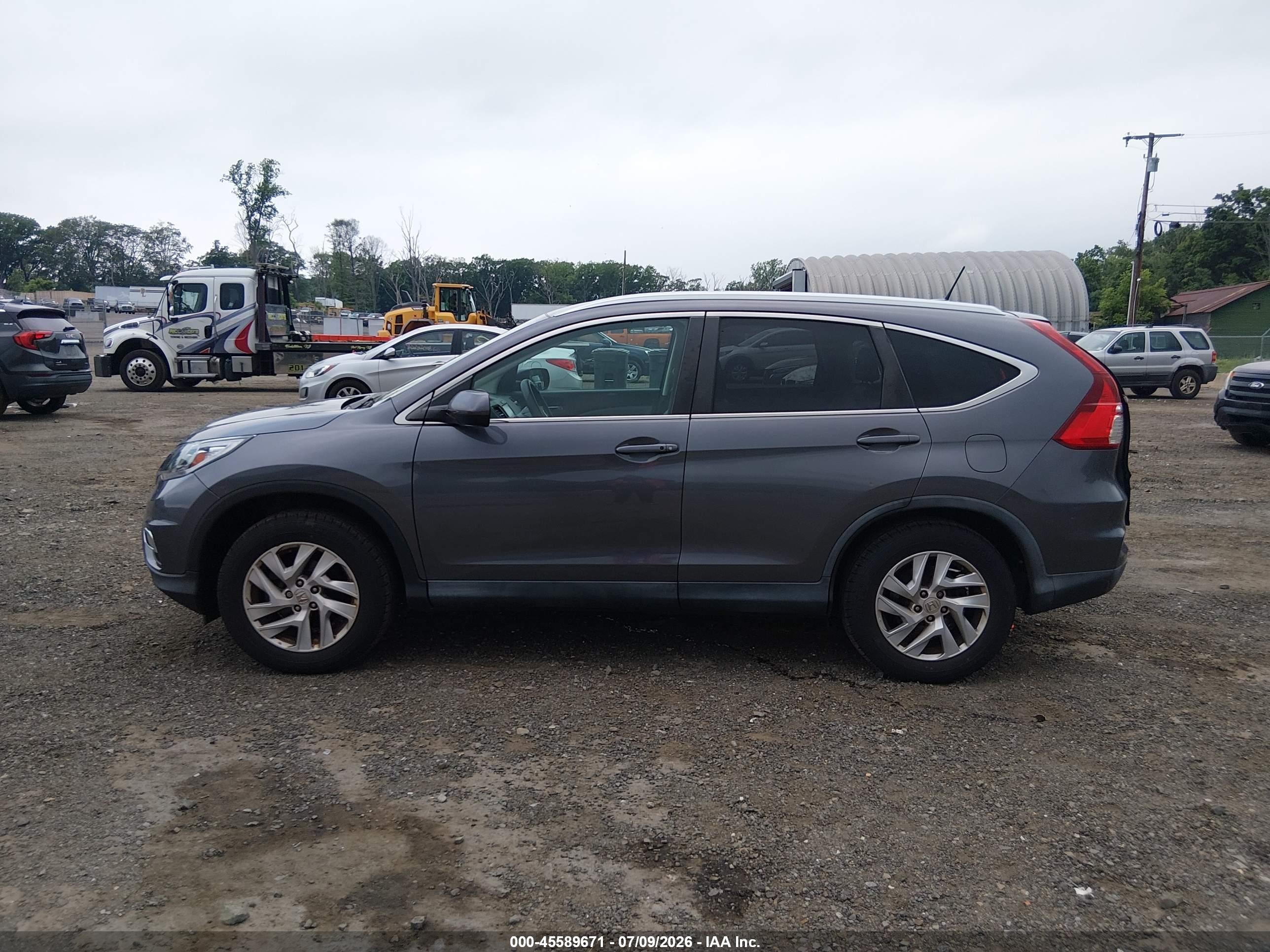 2015 Honda Cr-v Ex-l Gray vin: 5J6RM4H79FL036923