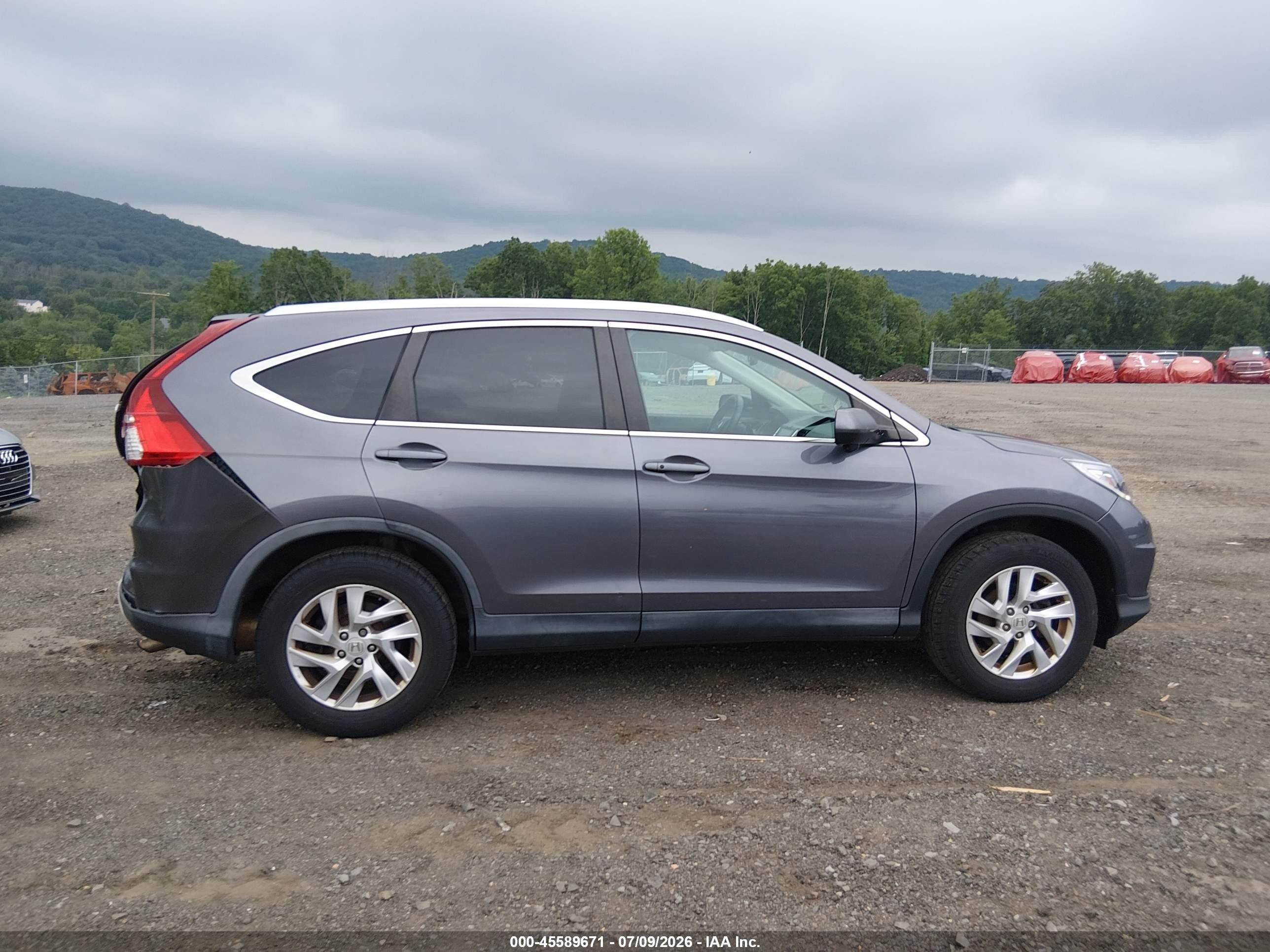 2015 Honda Cr-v Ex-l Gray vin: 5J6RM4H79FL036923