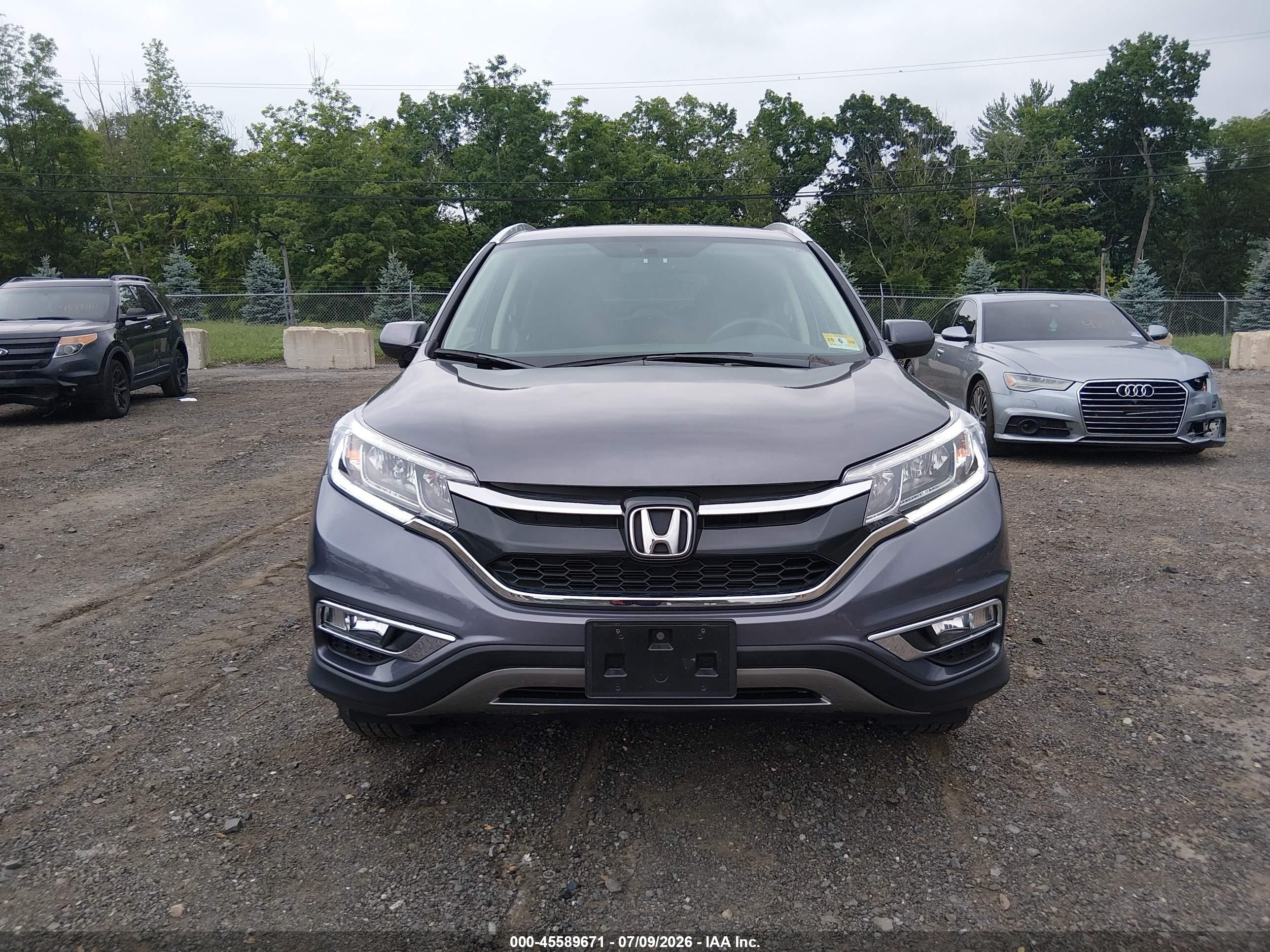 2015 Honda Cr-v Ex-l Gray vin: 5J6RM4H79FL036923