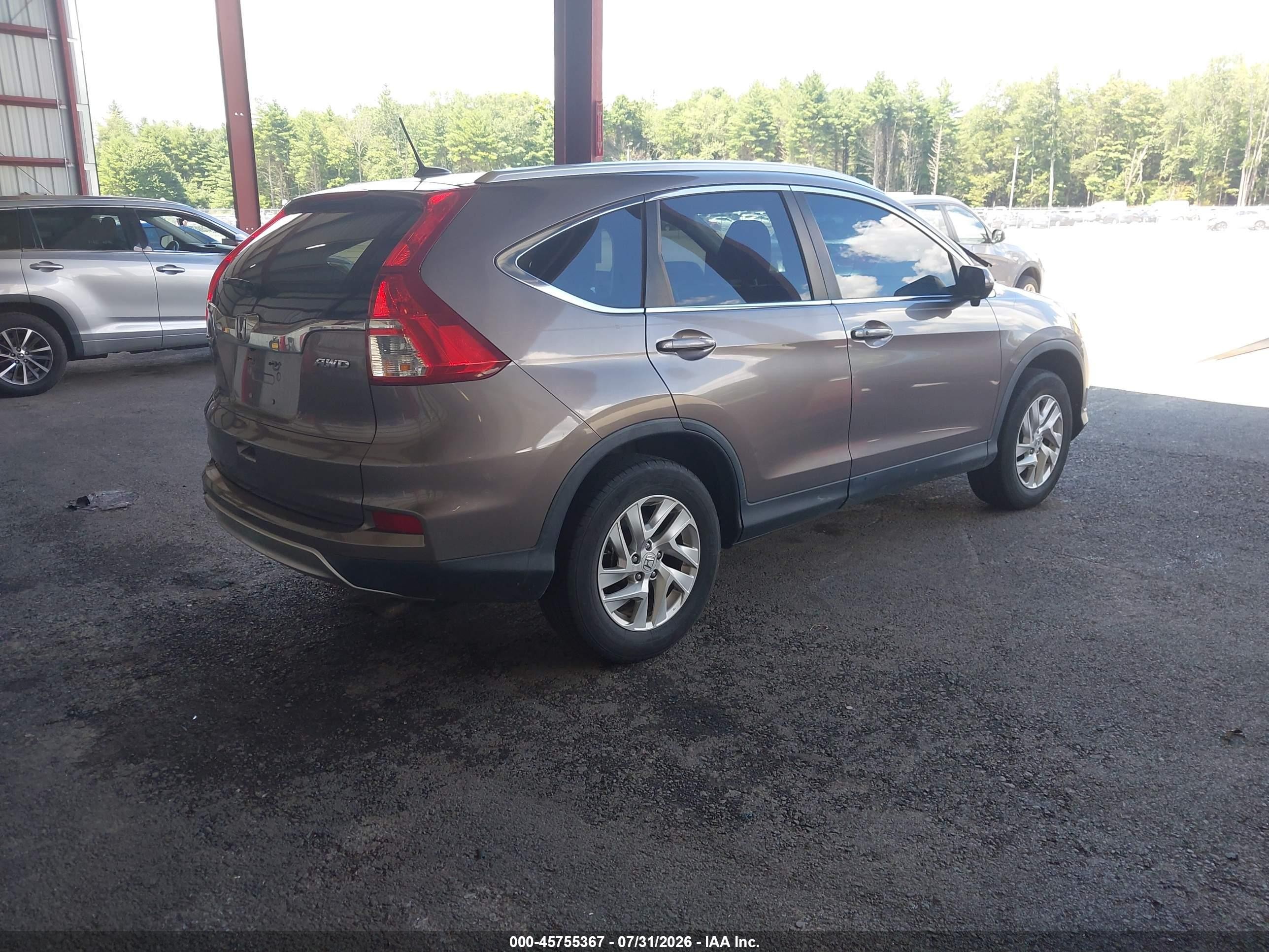 2015 Honda Cr-v Ex-l Gray vin: 5J6RM4H79FL087810
