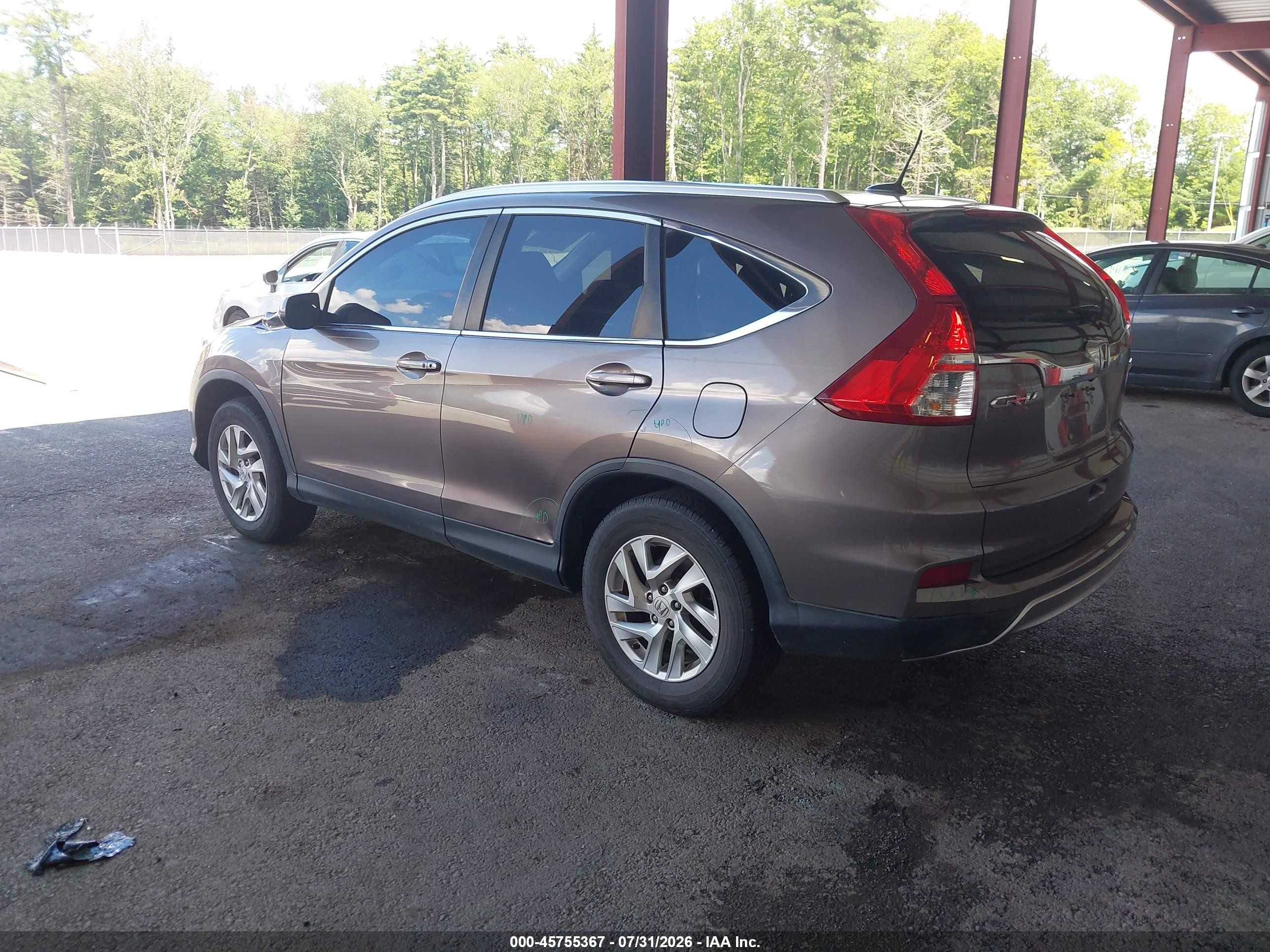 2015 Honda Cr-v Ex-l Gray vin: 5J6RM4H79FL087810