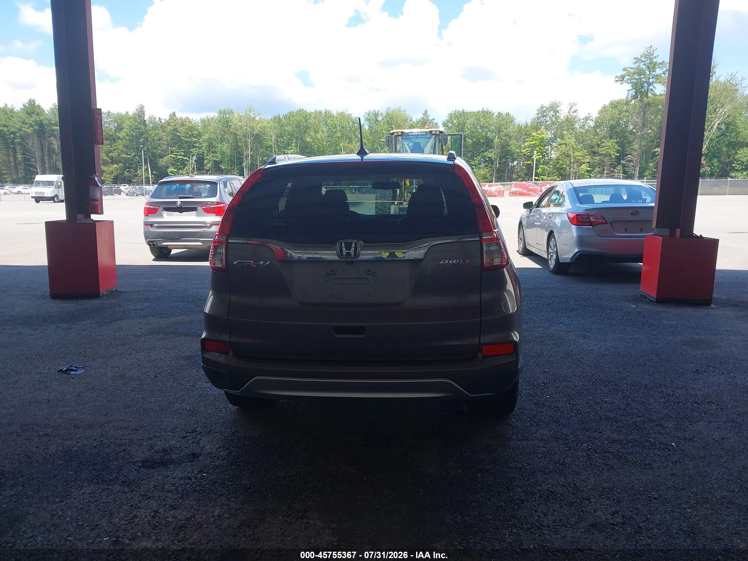 2015 Honda Cr-v Ex-l Gray vin: 5J6RM4H79FL087810