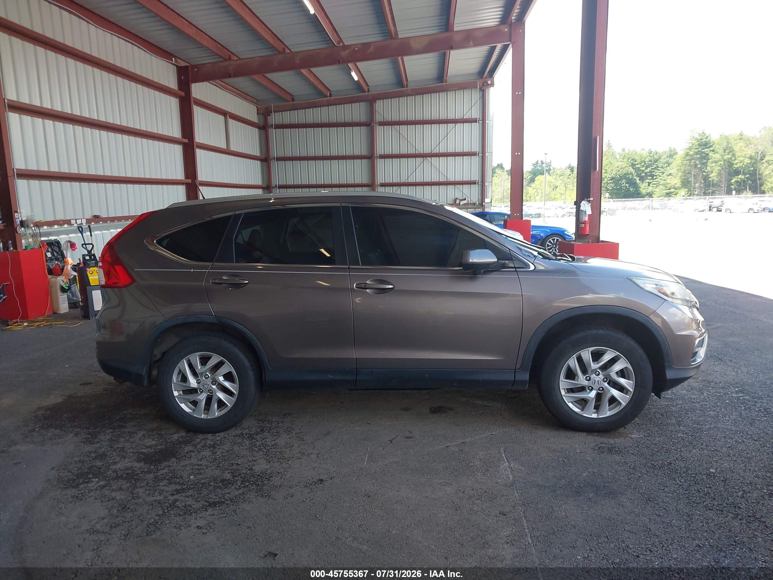 2015 Honda Cr-v Ex-l Gray vin: 5J6RM4H79FL087810
