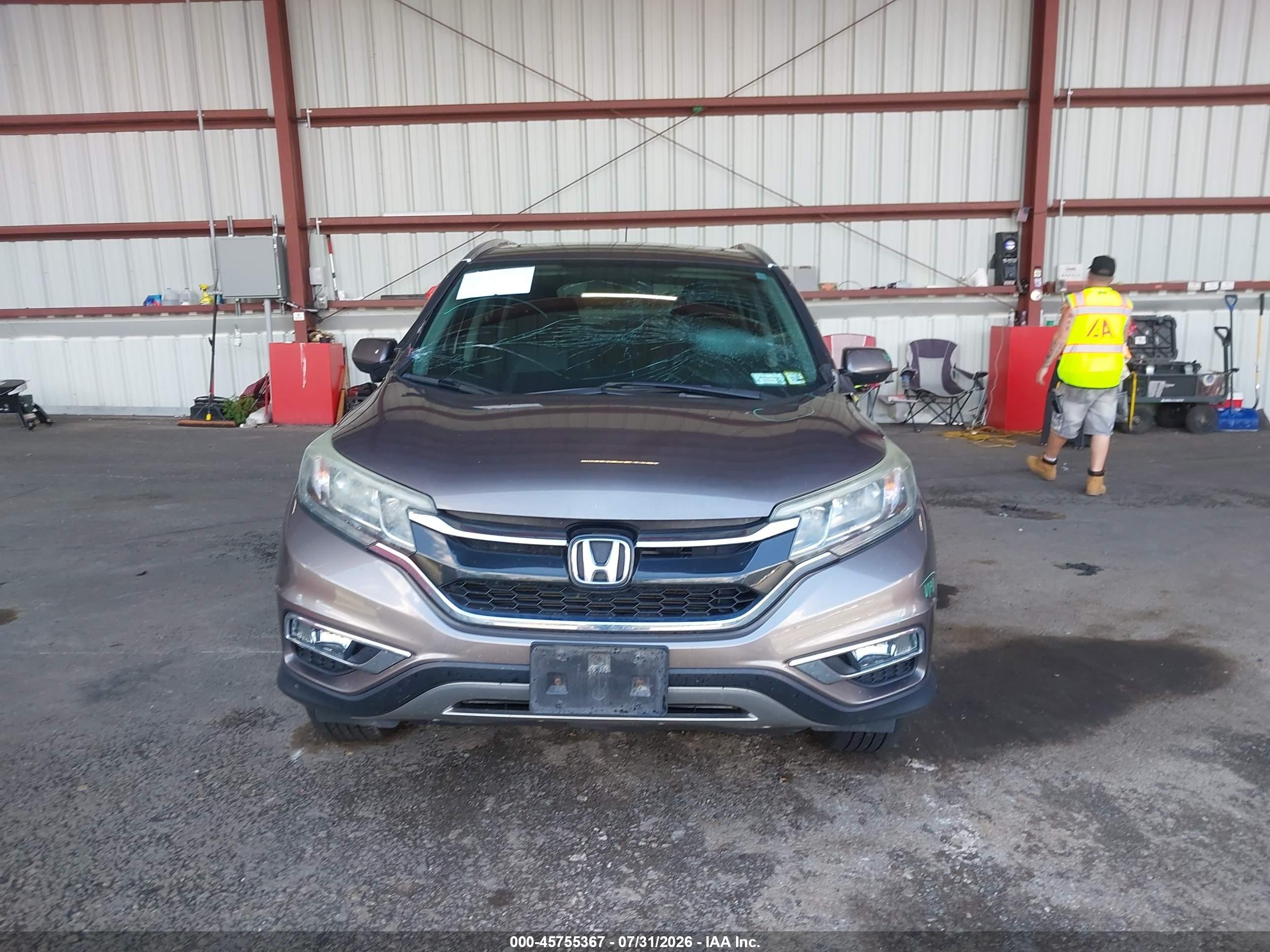 2015 Honda Cr-v Ex-l Gray vin: 5J6RM4H79FL087810