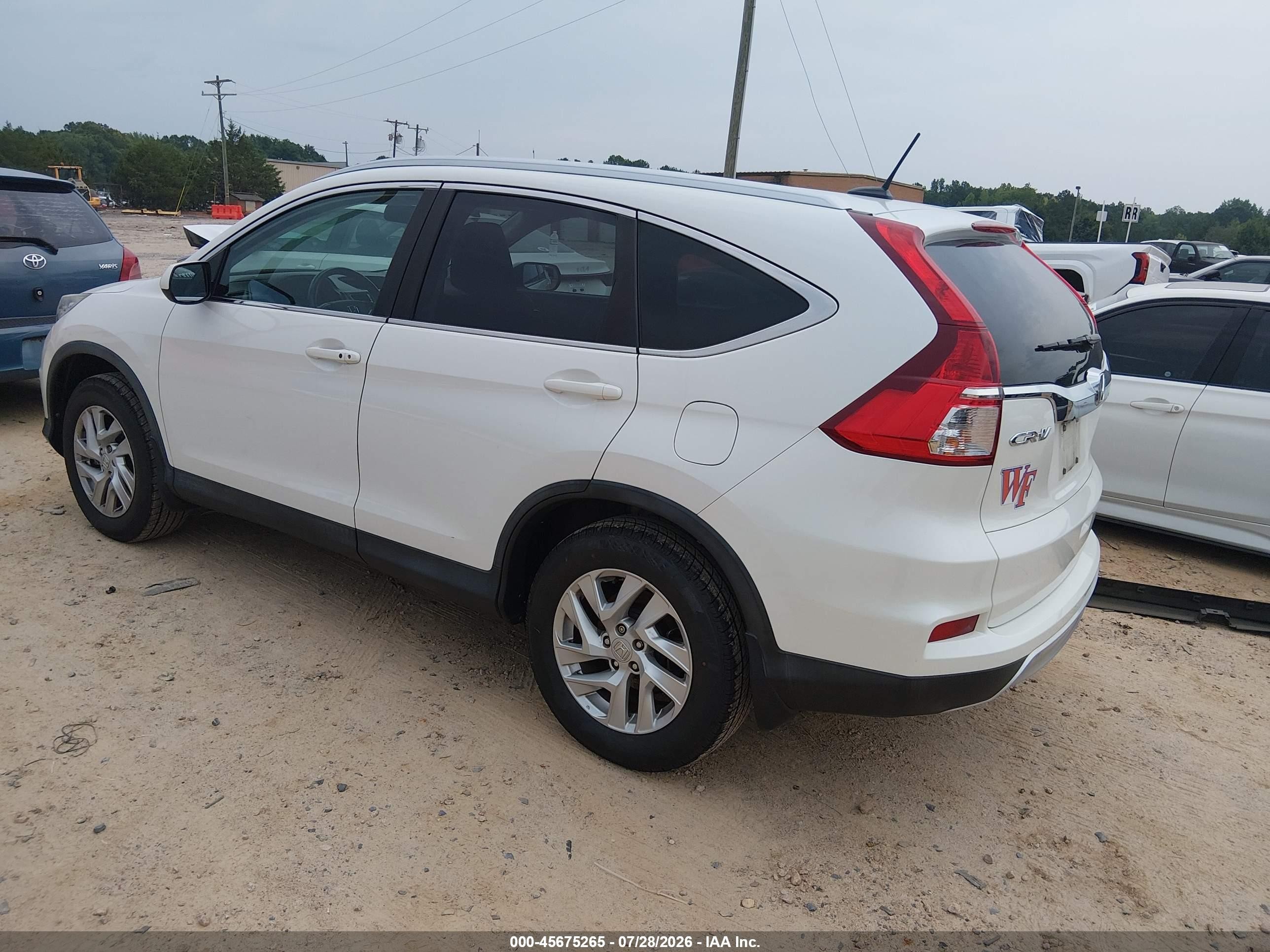 2015 Honda Cr-v Ex-l White vin: 5J6RM4H79FL101060