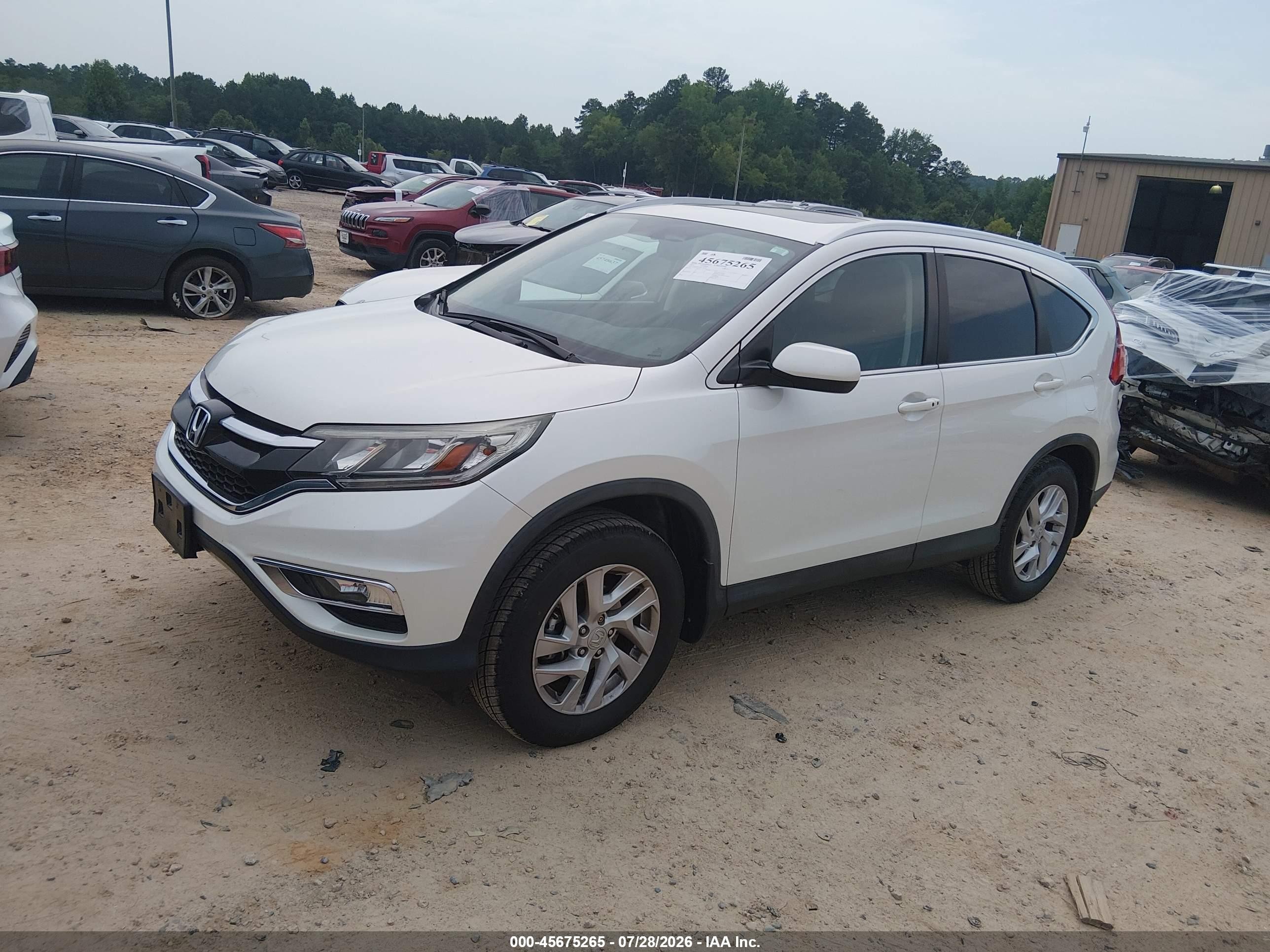 2015 Honda Cr-v Ex-l White vin: 5J6RM4H79FL101060