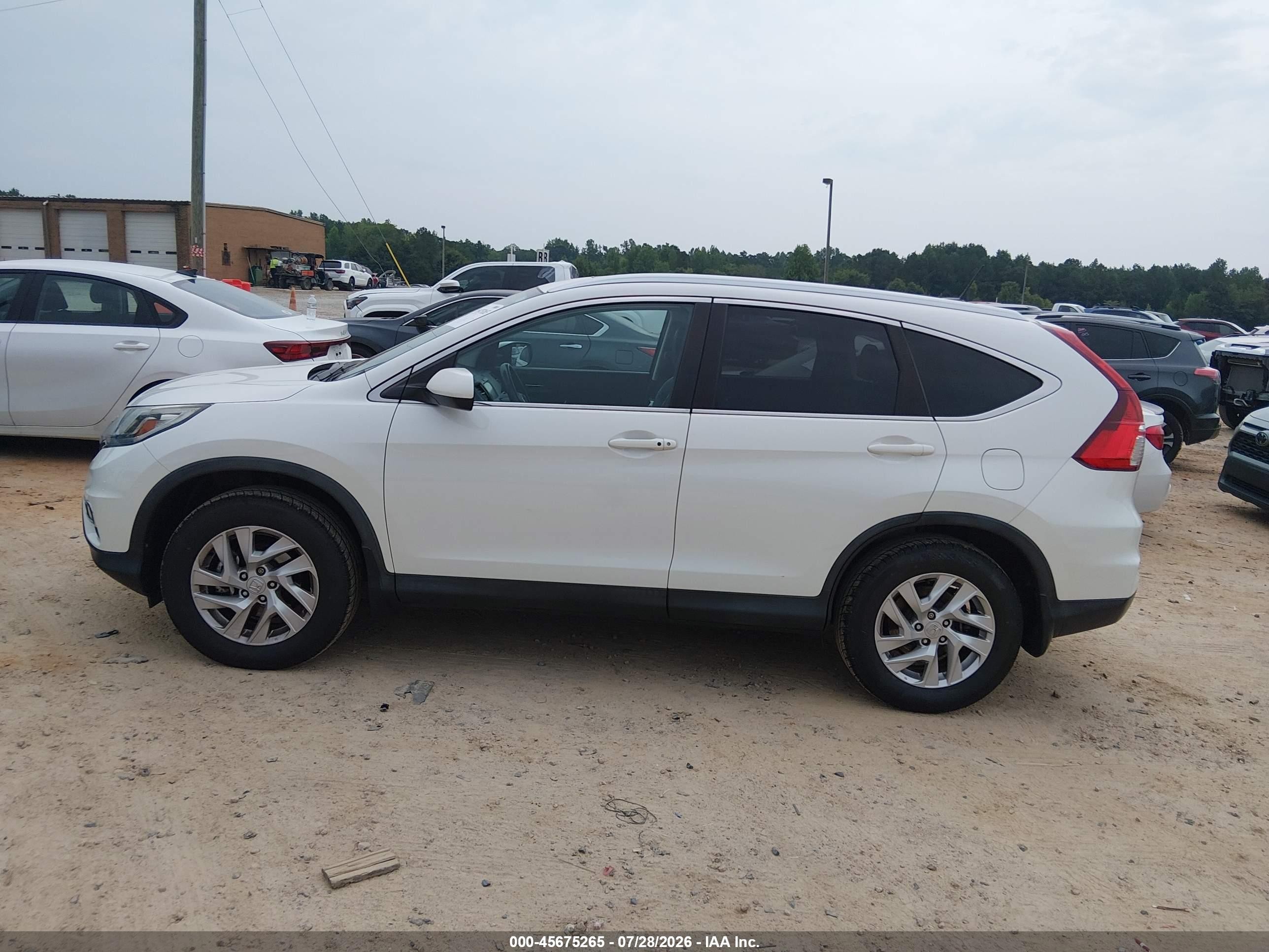 2015 Honda Cr-v Ex-l White vin: 5J6RM4H79FL101060
