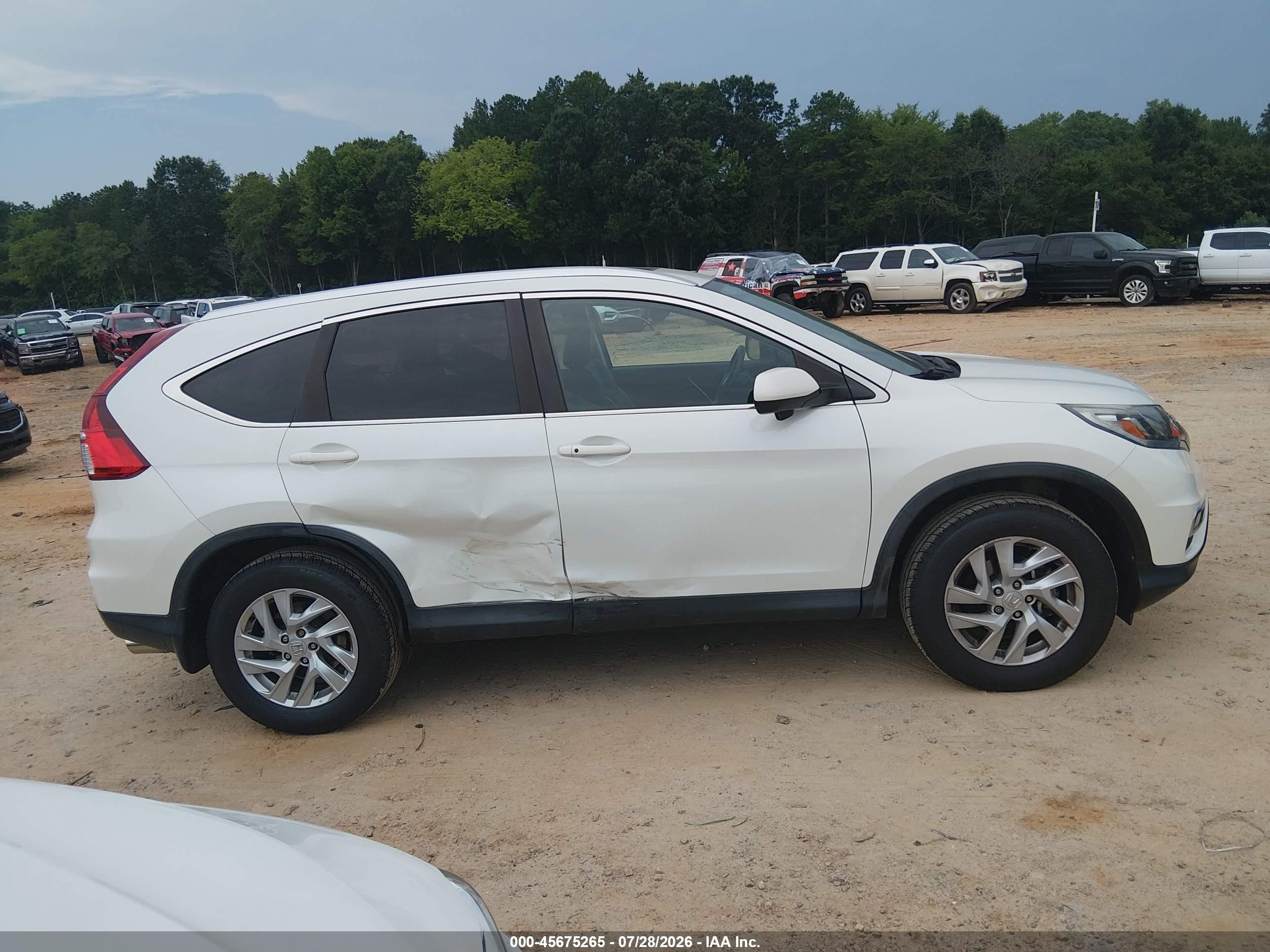 2015 Honda Cr-v Ex-l White vin: 5J6RM4H79FL101060