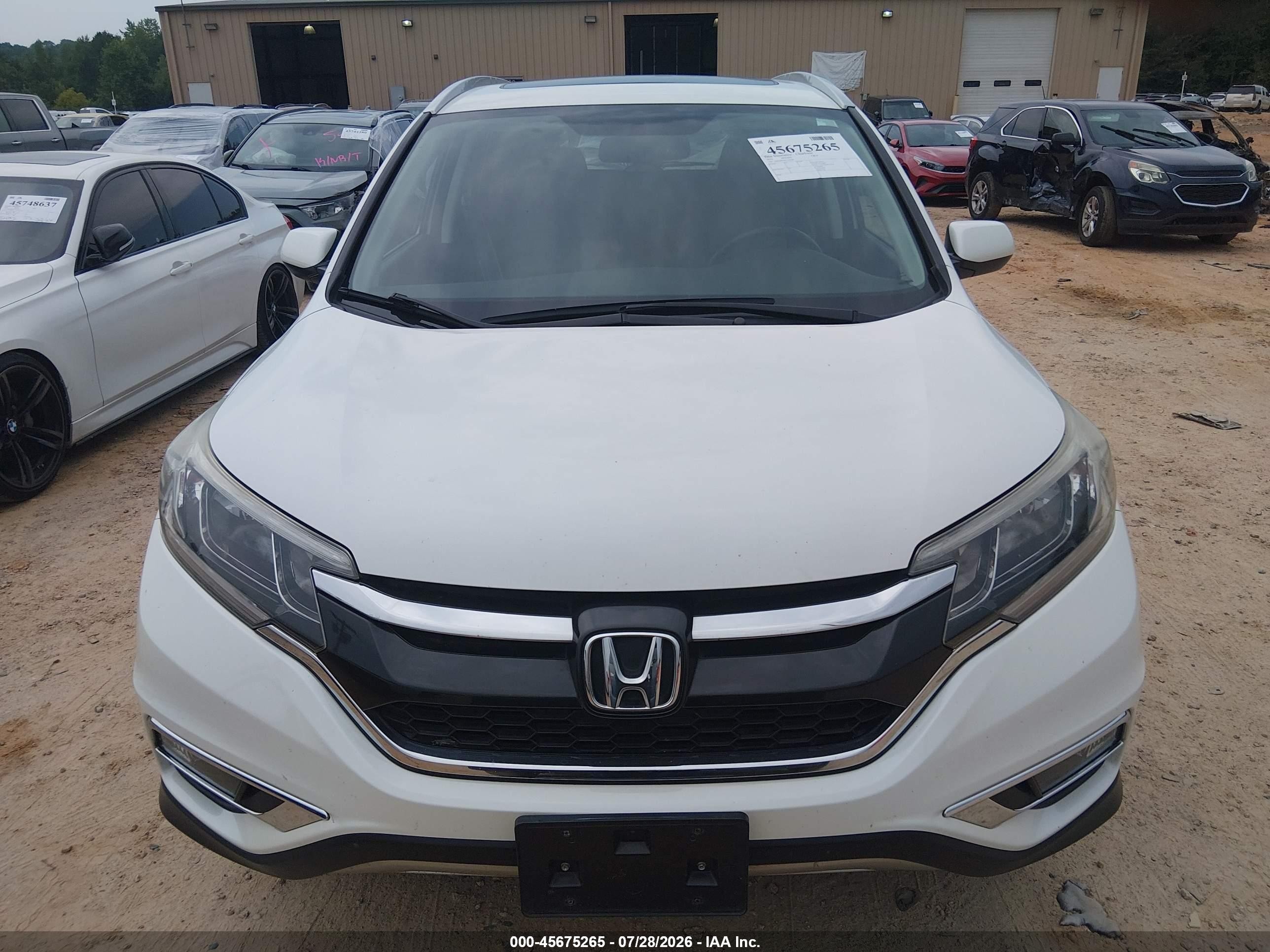 2015 Honda Cr-v Ex-l White vin: 5J6RM4H79FL101060