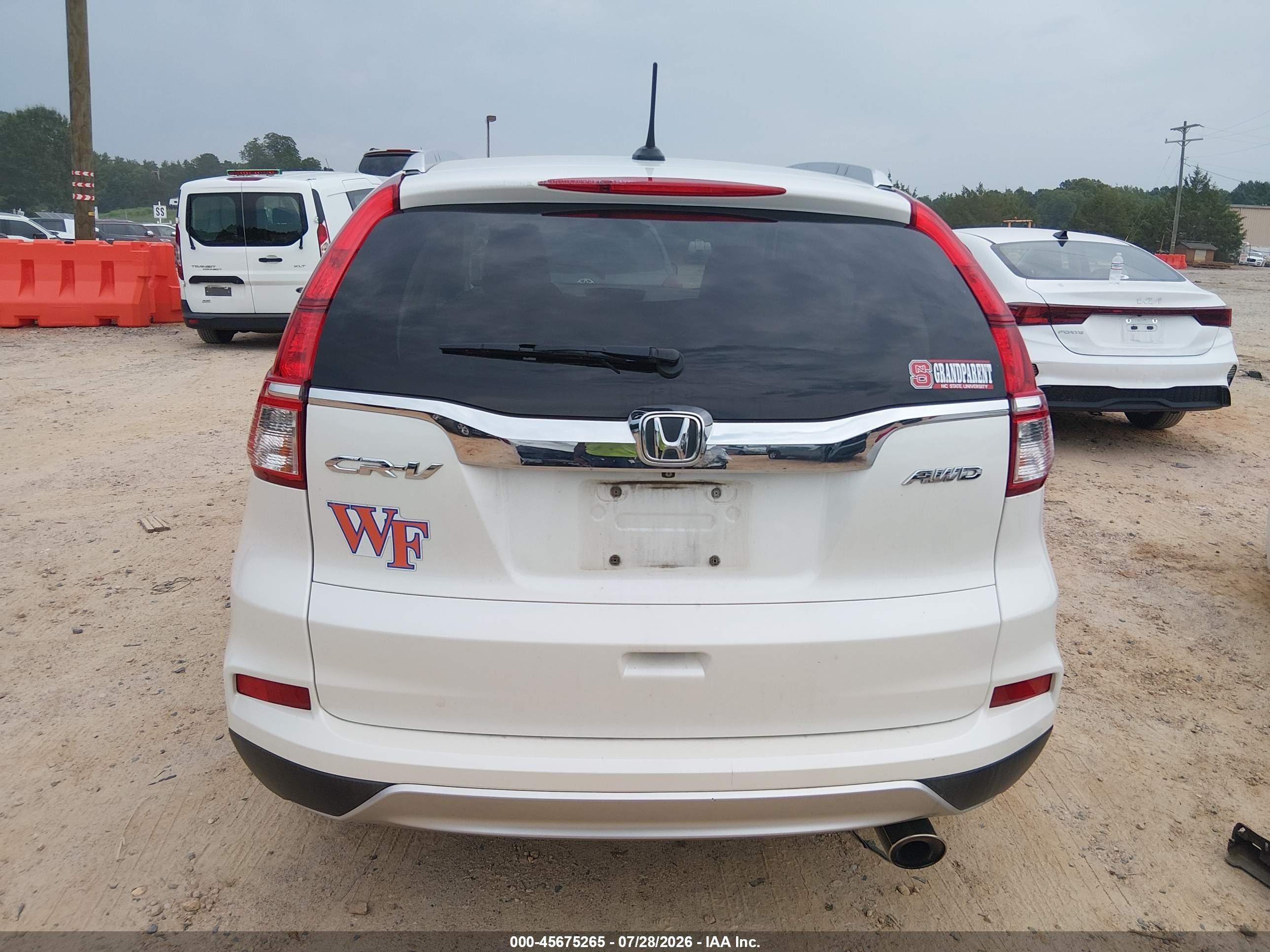2015 Honda Cr-v Ex-l White vin: 5J6RM4H79FL101060