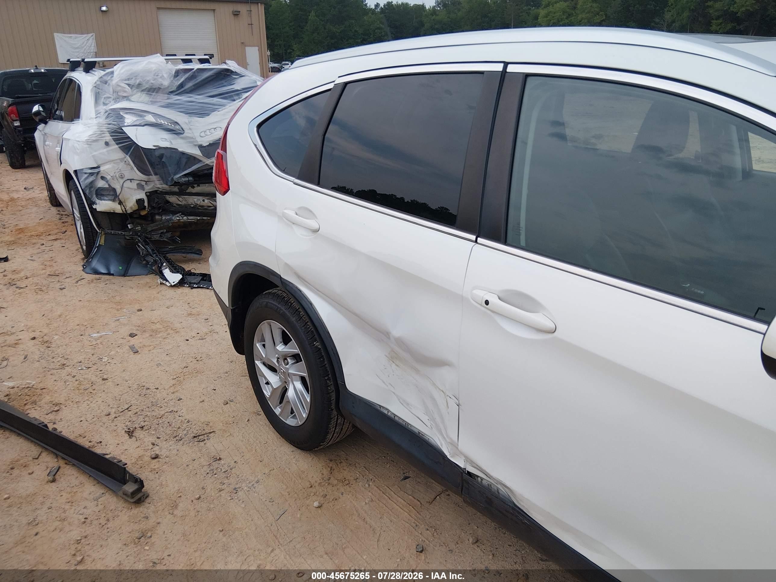 2015 Honda Cr-v Ex-l White vin: 5J6RM4H79FL101060