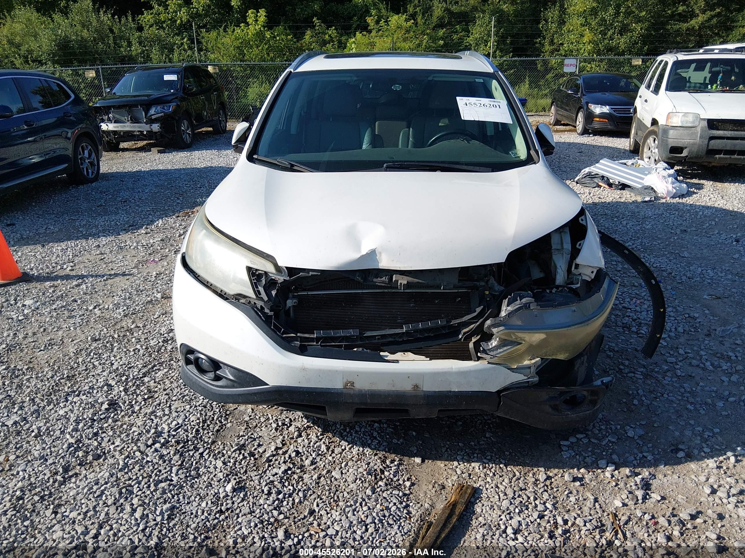 2012 Honda Cr-v Ex-l White vin: 5J6RM4H7XCL012030