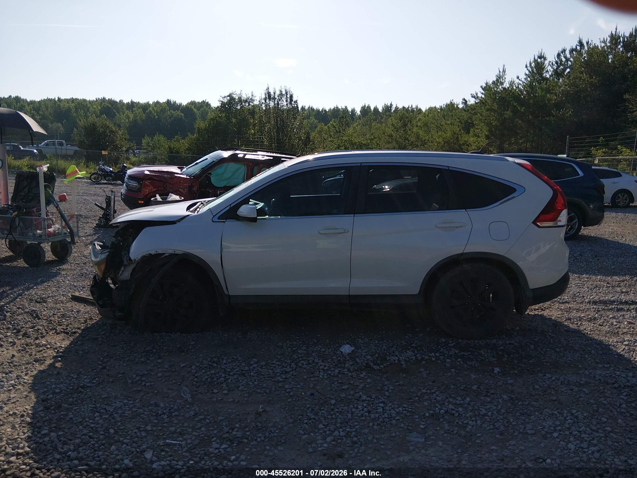 2012 Honda Cr-v Ex-l White vin: 5J6RM4H7XCL012030