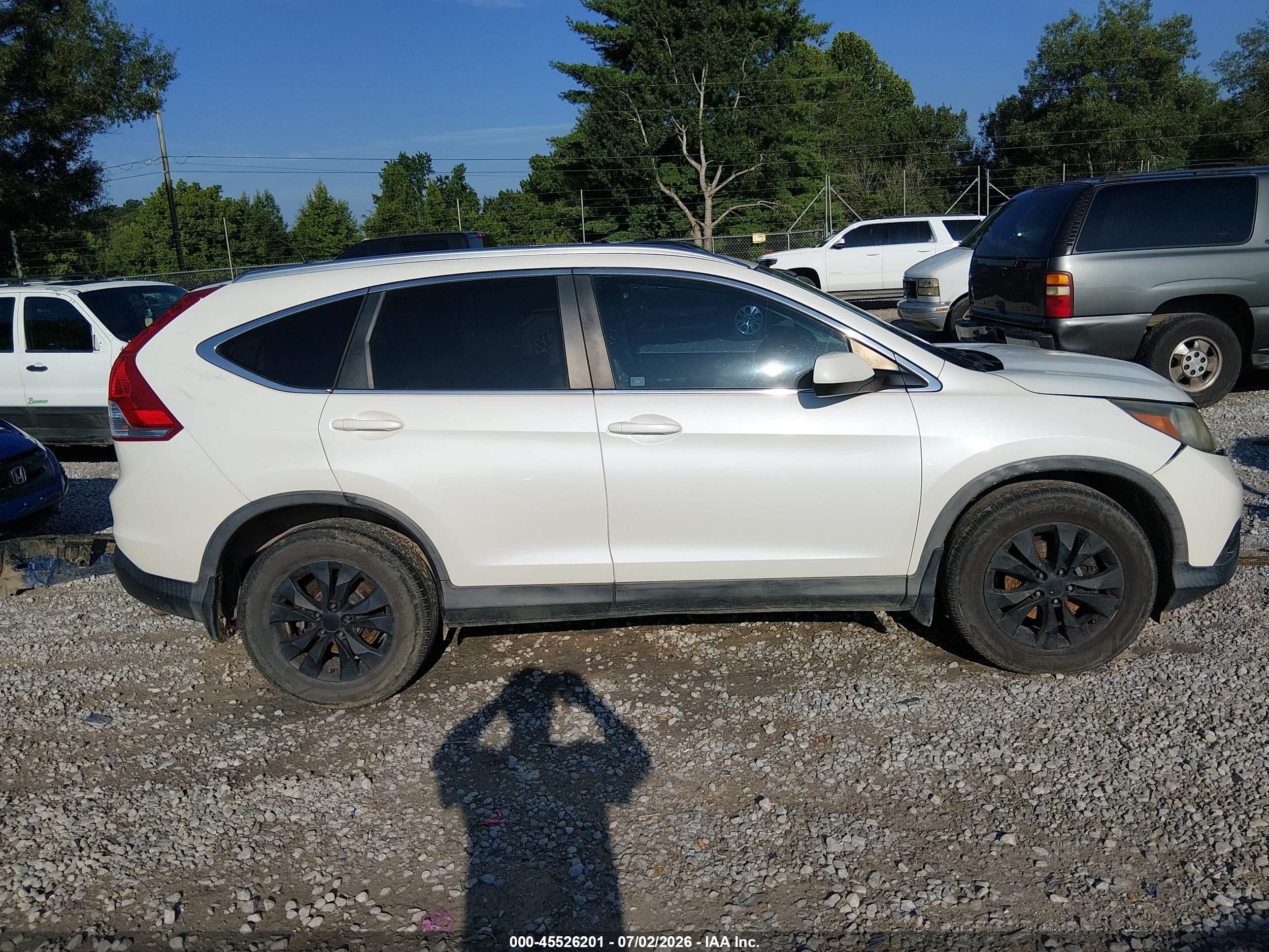 2012 Honda Cr-v Ex-l White vin: 5J6RM4H7XCL012030