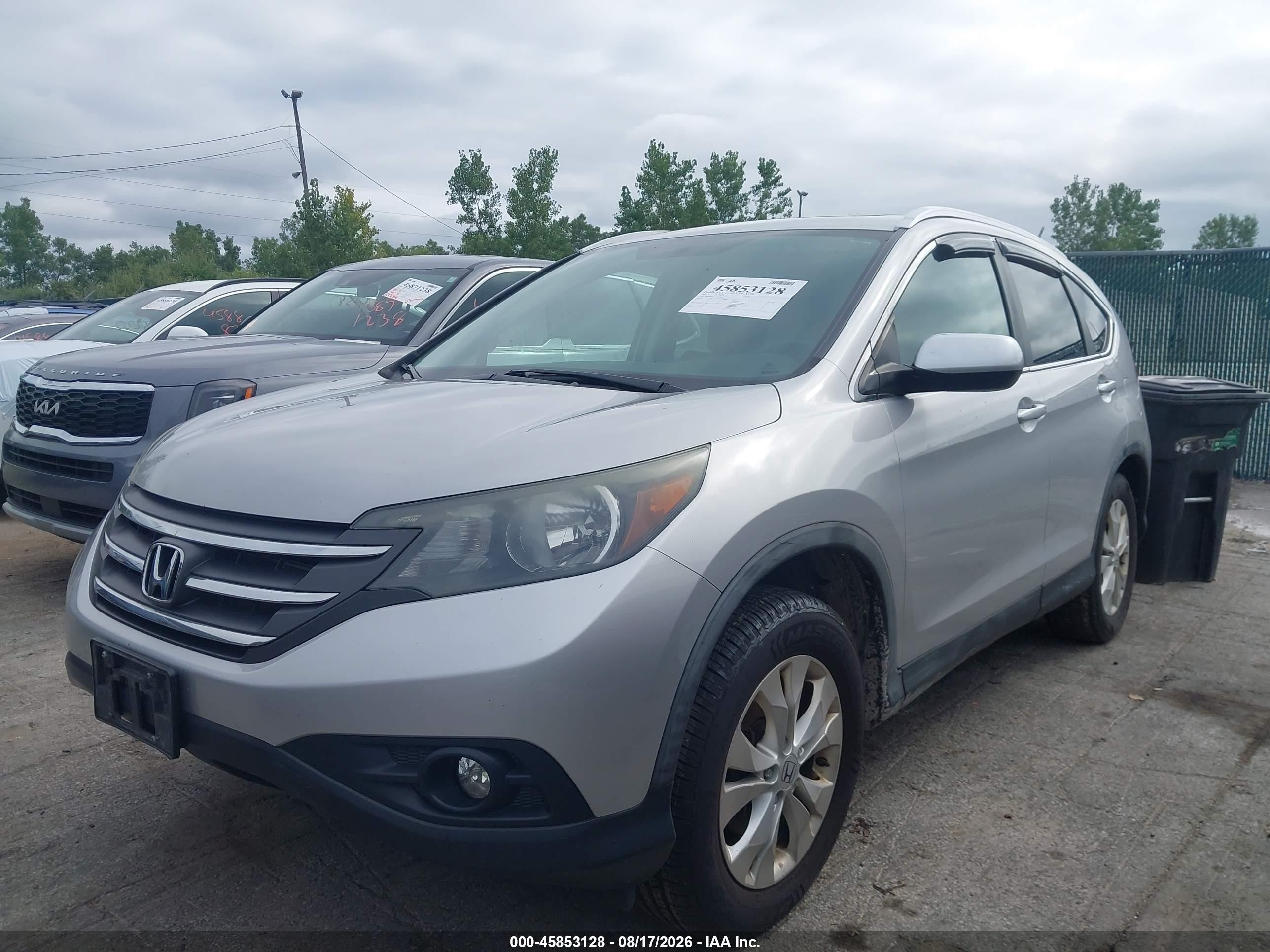 2012 Honda Cr-v Ex-l Silver vin: 5J6RM4H7XCL014828