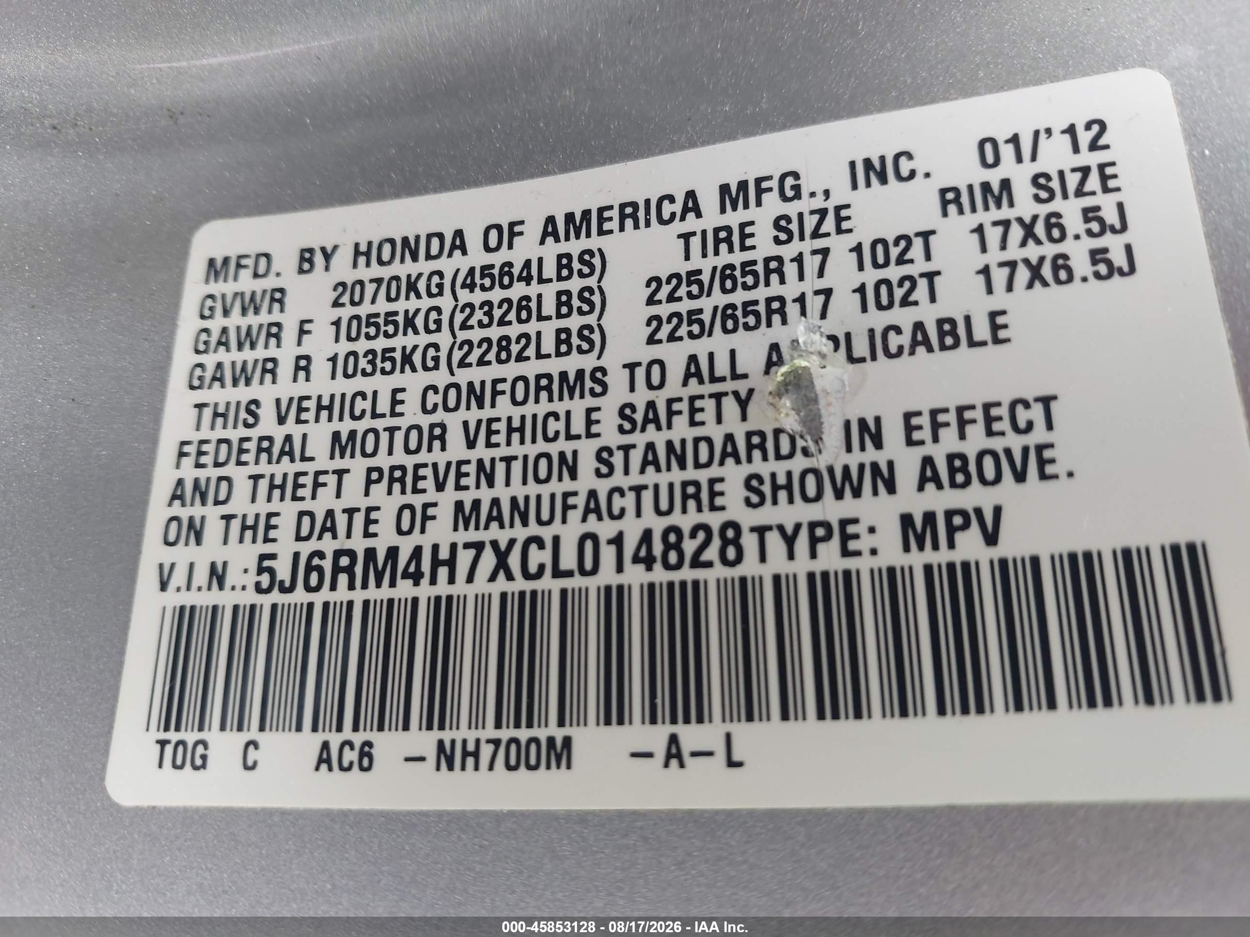 2012 Honda Cr-v Ex-l Silver vin: 5J6RM4H7XCL014828