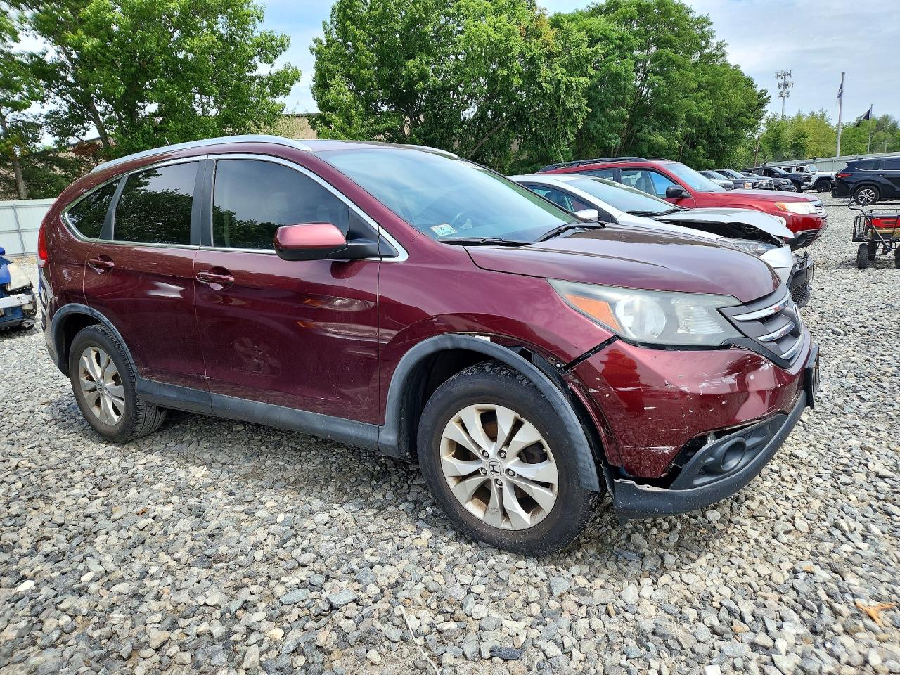 2012 Honda Cr-v Exl Burgundy vin: 5J6RM4H7XCL028941