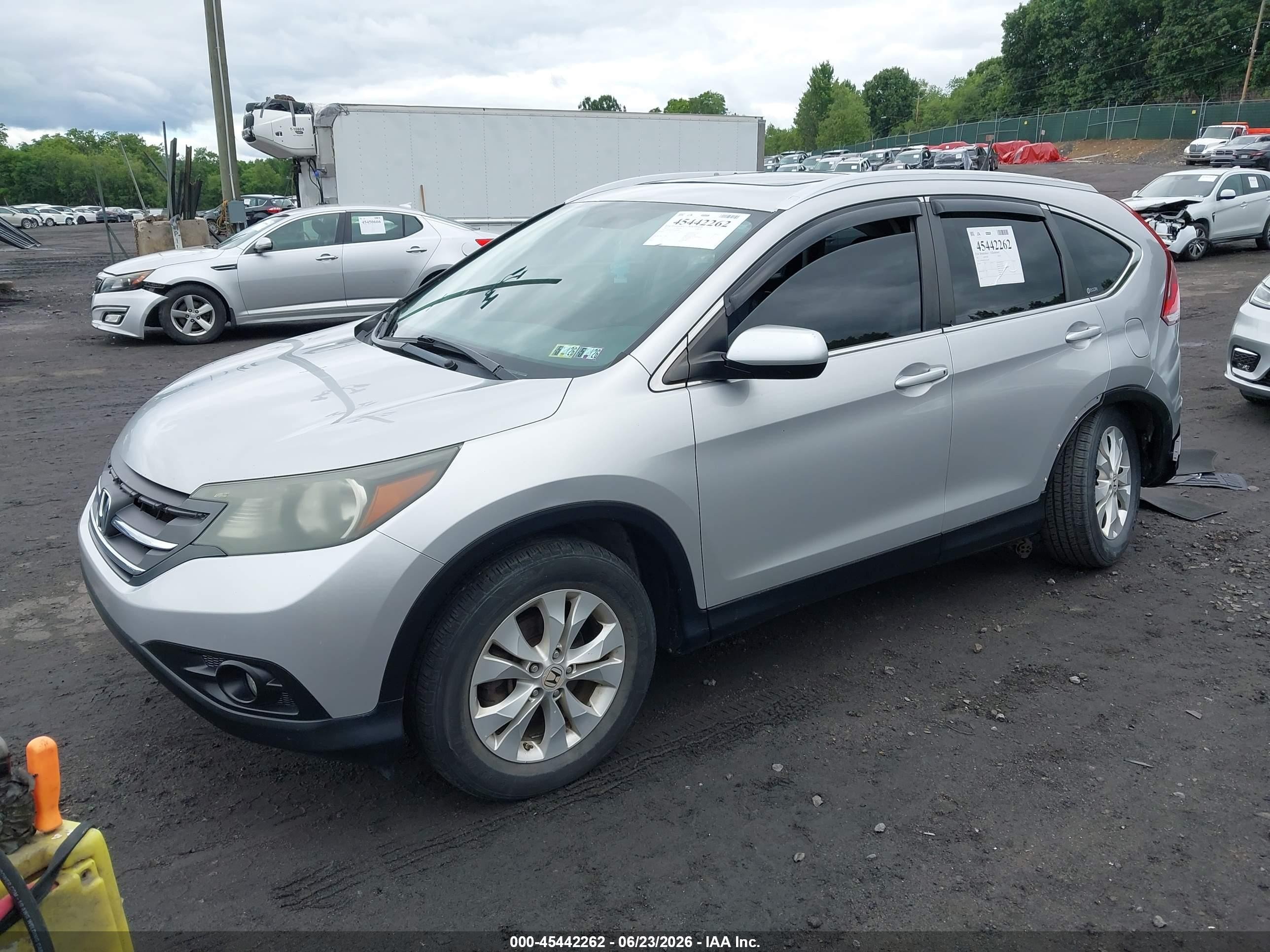 2012 Honda Cr-v Ex-l Silver vin: 5J6RM4H7XCL043861