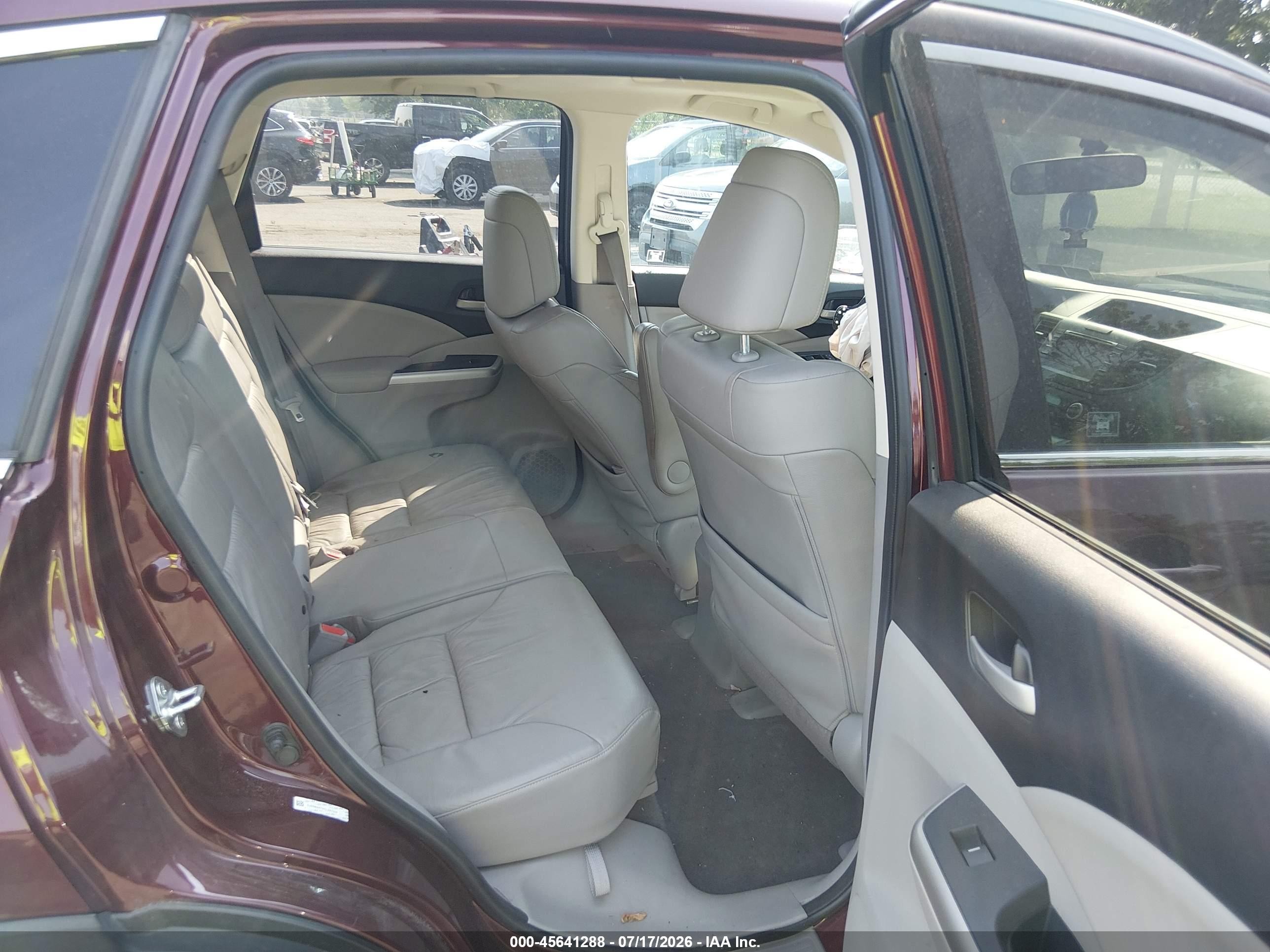 2012 Honda Cr-v Ex-l Burgundy vin: 5J6RM4H7XCL067318