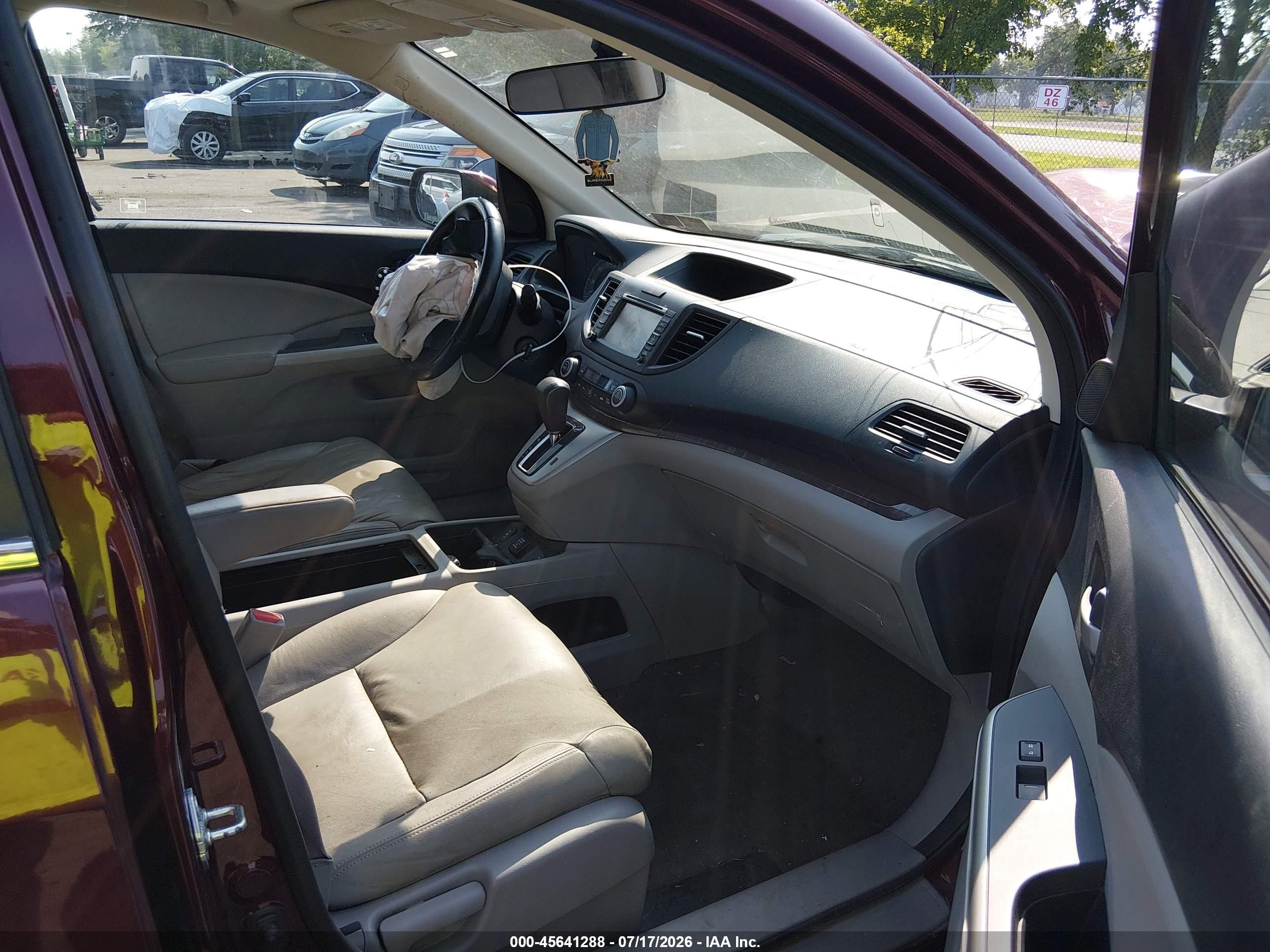 2012 Honda Cr-v Ex-l Burgundy vin: 5J6RM4H7XCL067318