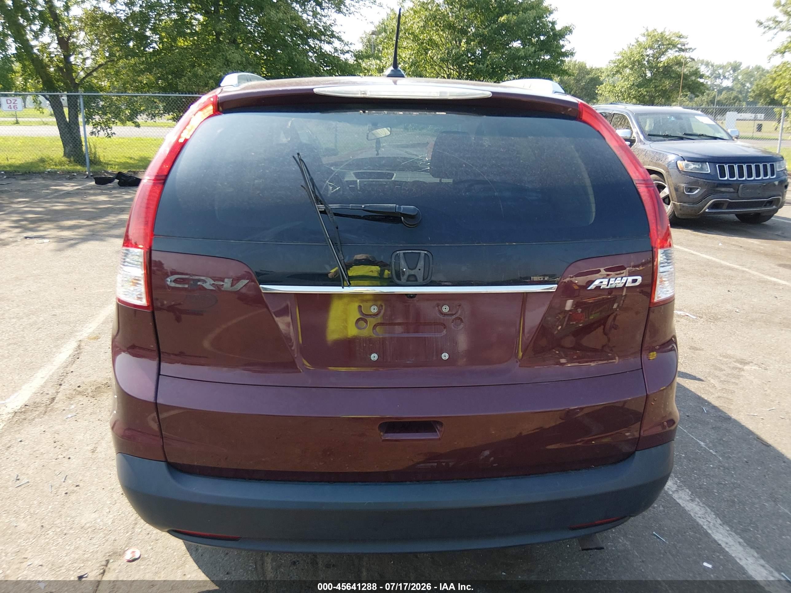 2012 Honda Cr-v Ex-l Burgundy vin: 5J6RM4H7XCL067318