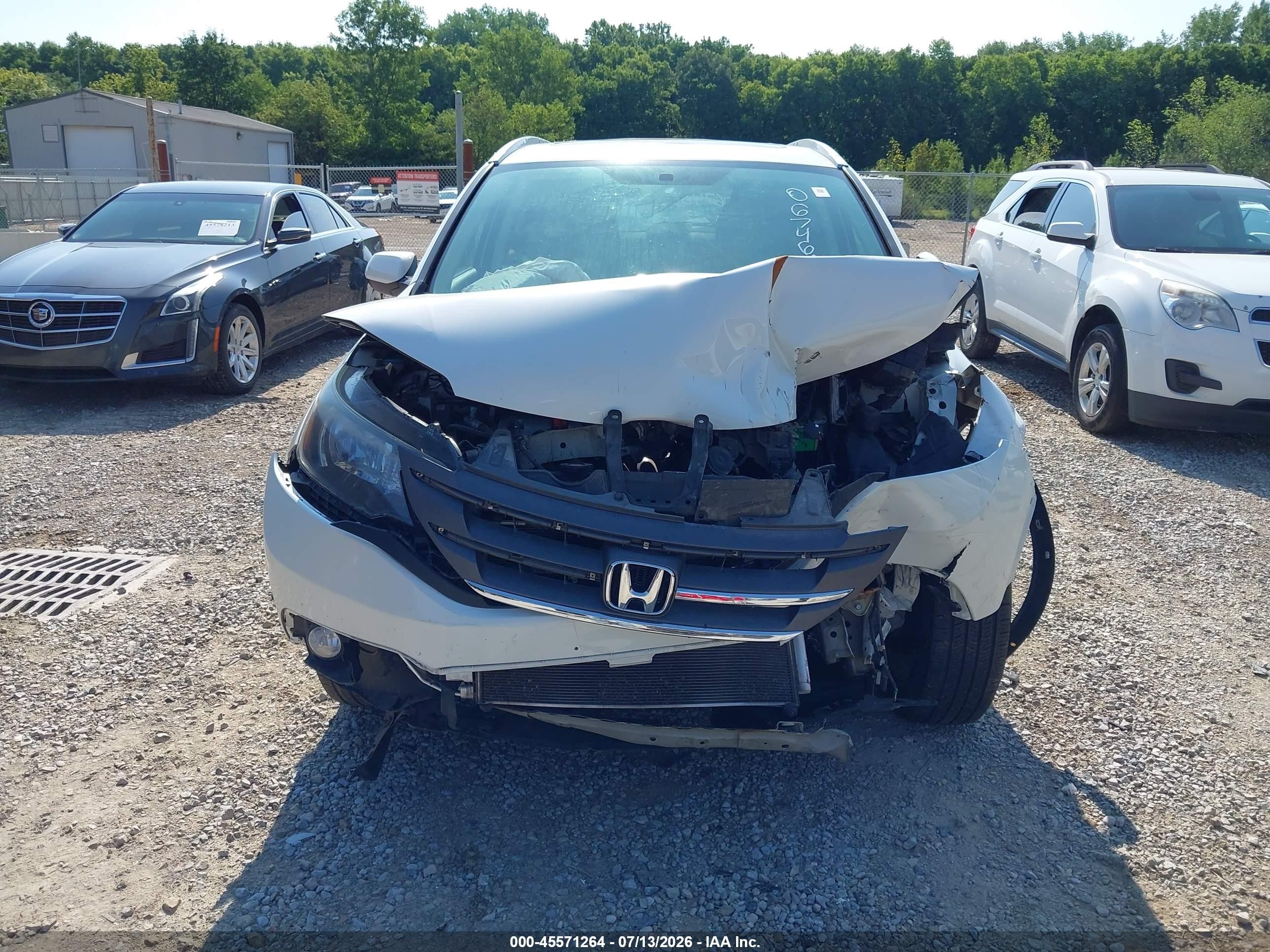 2012 Honda Cr-v Ex-l White vin: 5J6RM4H7XCL067464