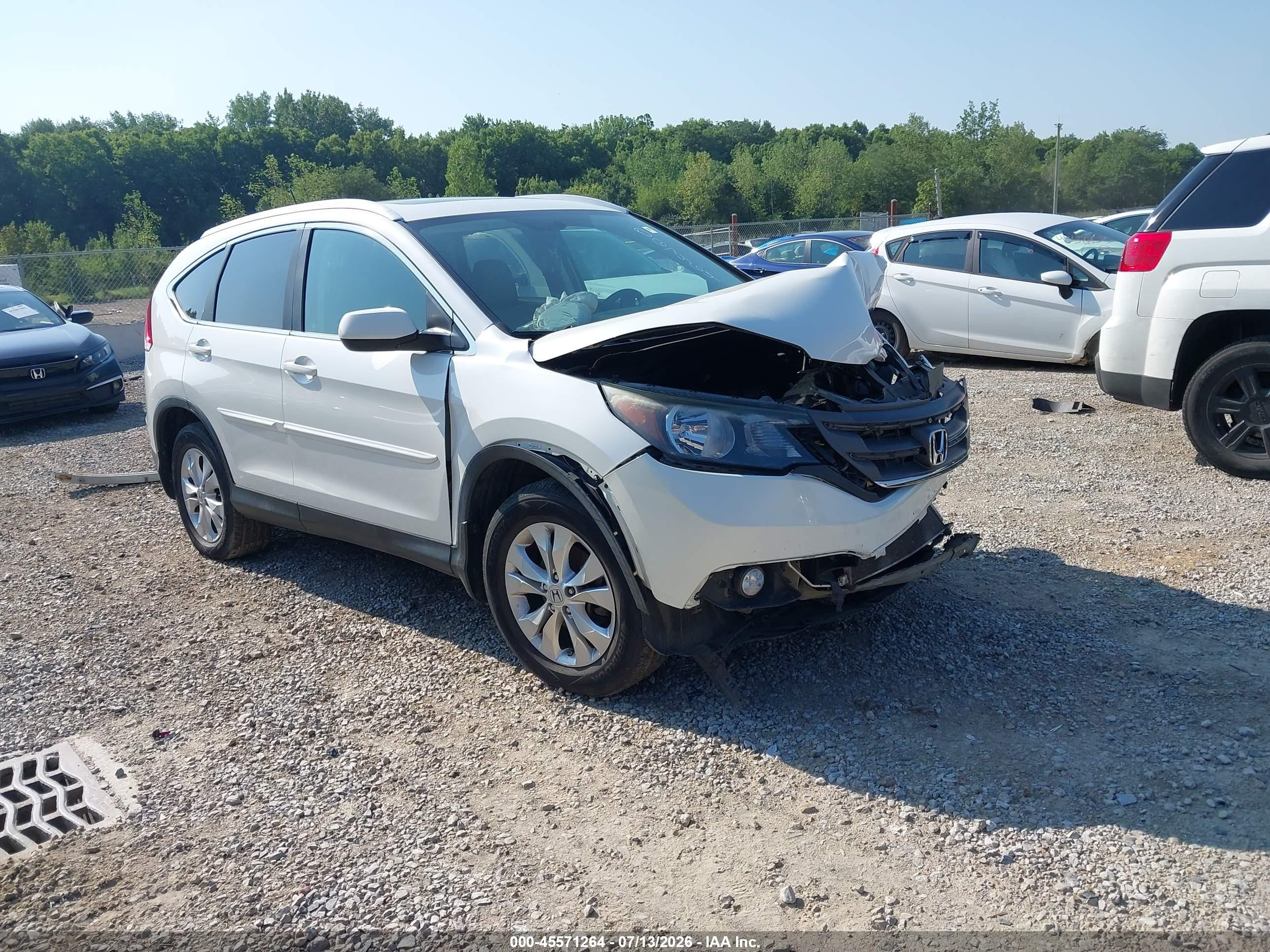 2012 Honda Cr-v Ex-l White vin: 5J6RM4H7XCL067464