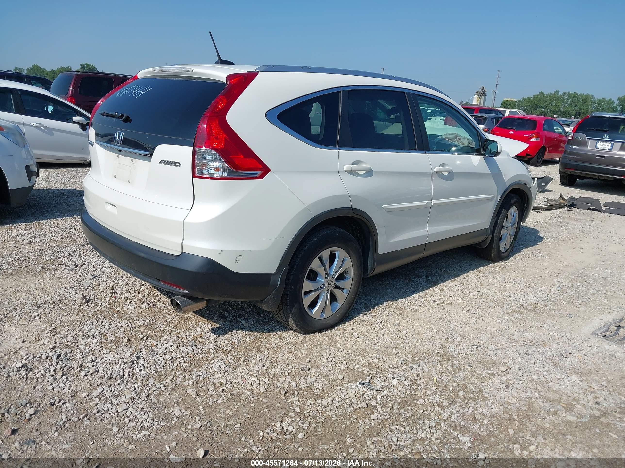 2012 Honda Cr-v Ex-l White vin: 5J6RM4H7XCL067464