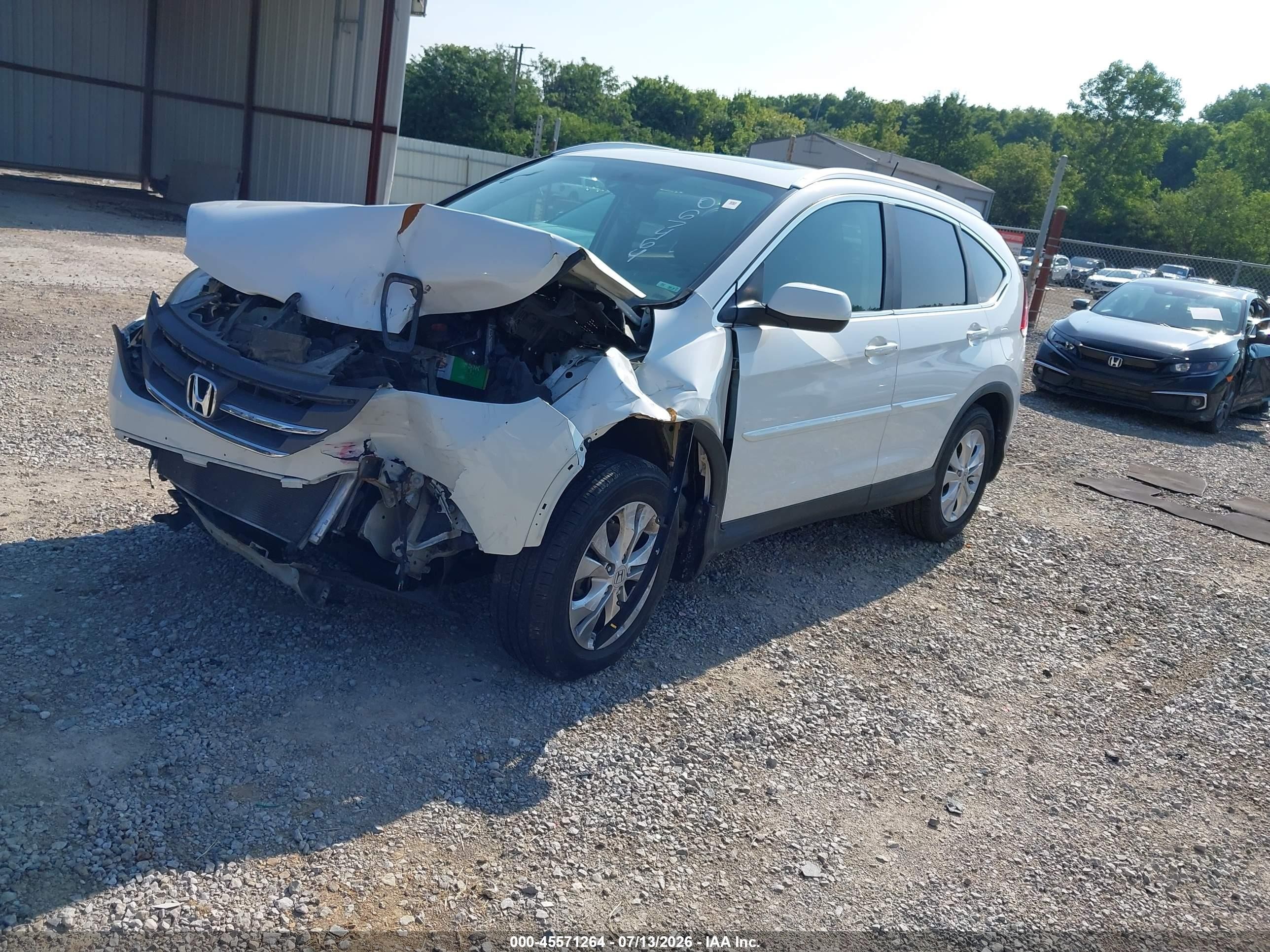 2012 Honda Cr-v Ex-l White vin: 5J6RM4H7XCL067464