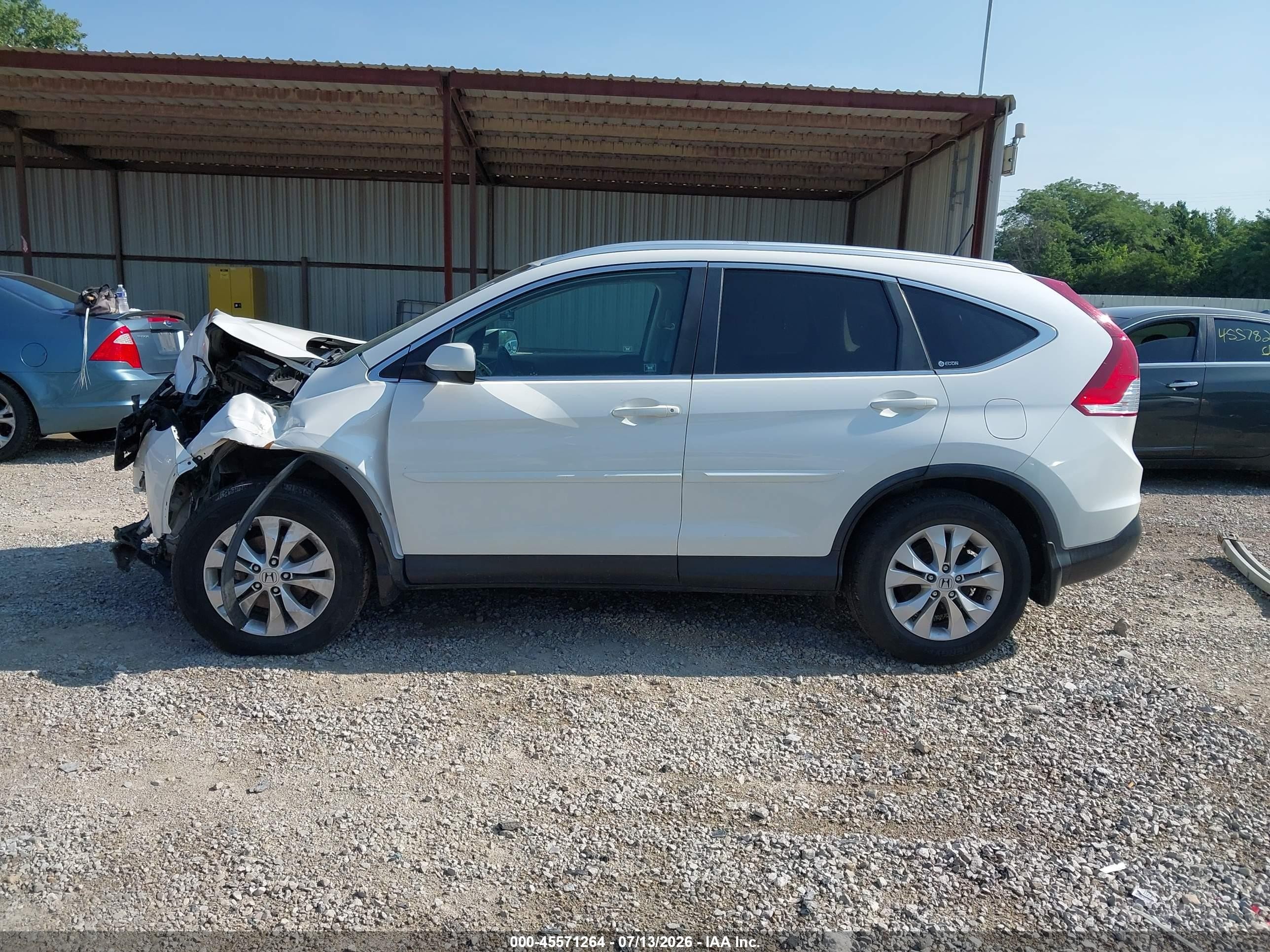 2012 Honda Cr-v Ex-l White vin: 5J6RM4H7XCL067464