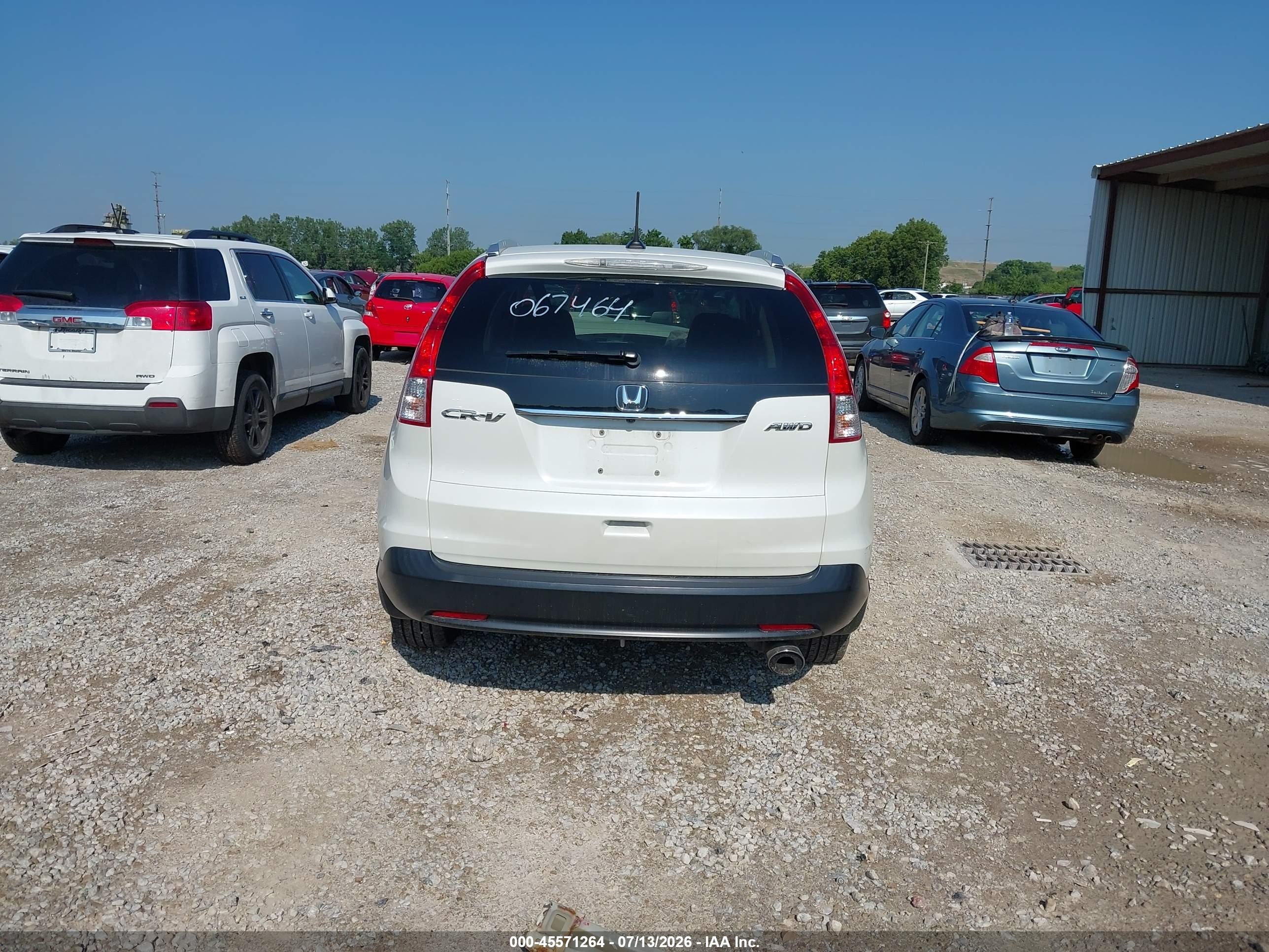 2012 Honda Cr-v Ex-l White vin: 5J6RM4H7XCL067464