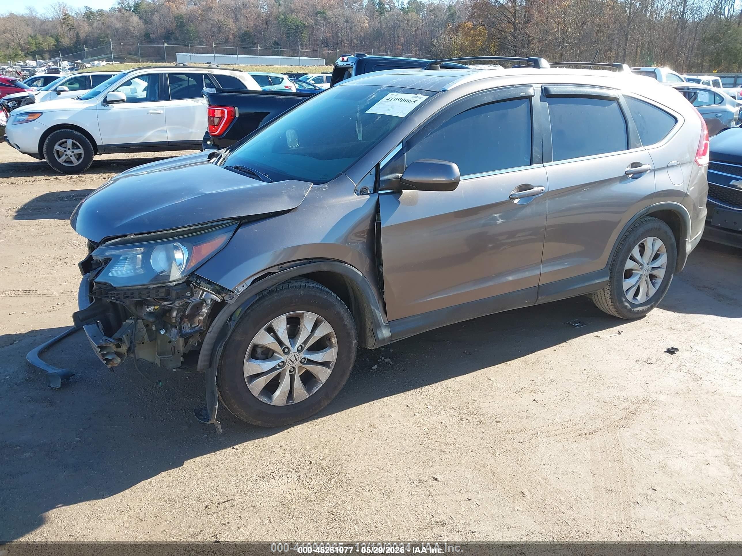 2013 Honda Cr-v Ex-l Gray vin: 5J6RM4H7XDL003717