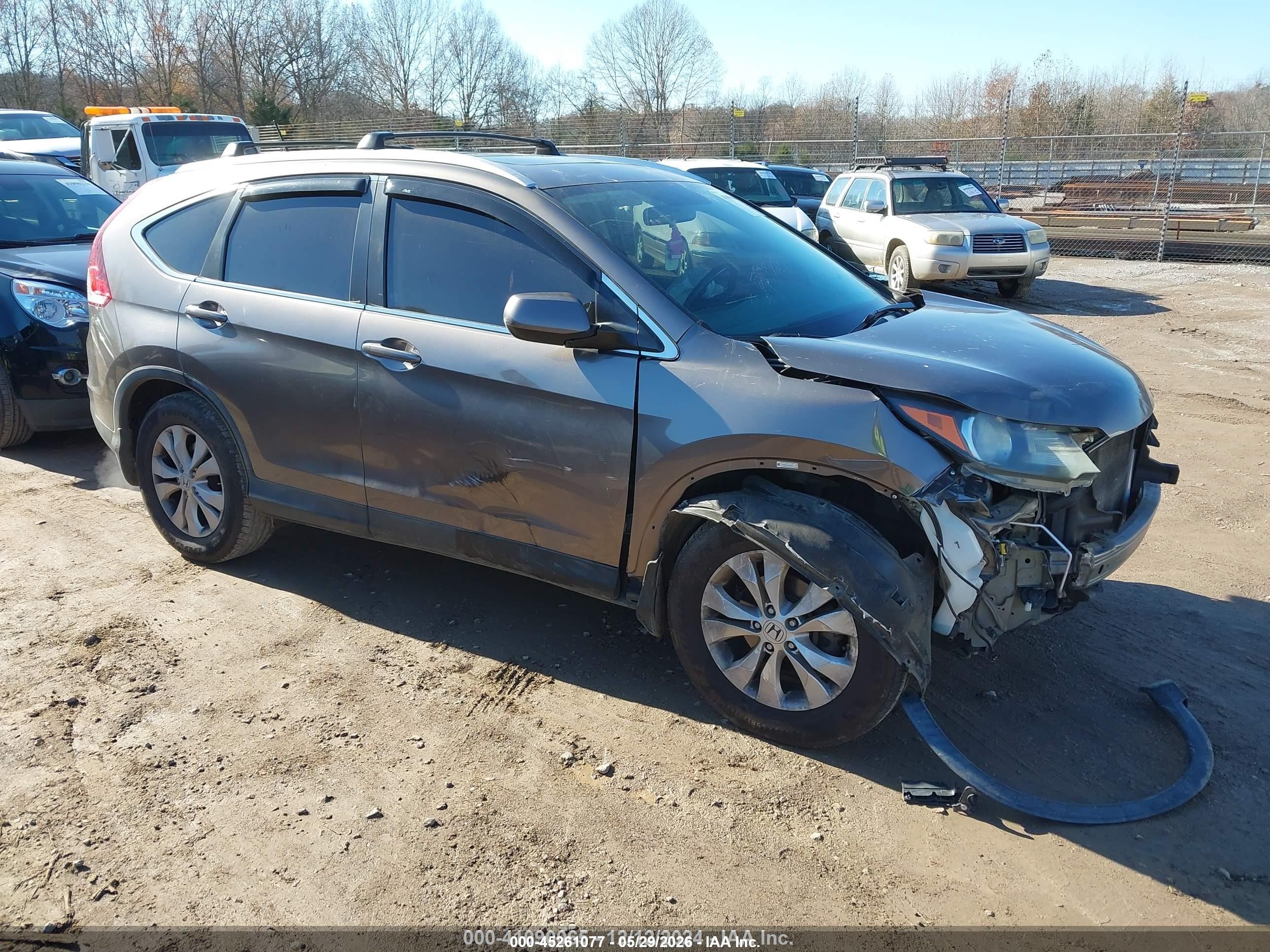 2013 Honda Cr-v Ex-l Gray vin: 5J6RM4H7XDL003717