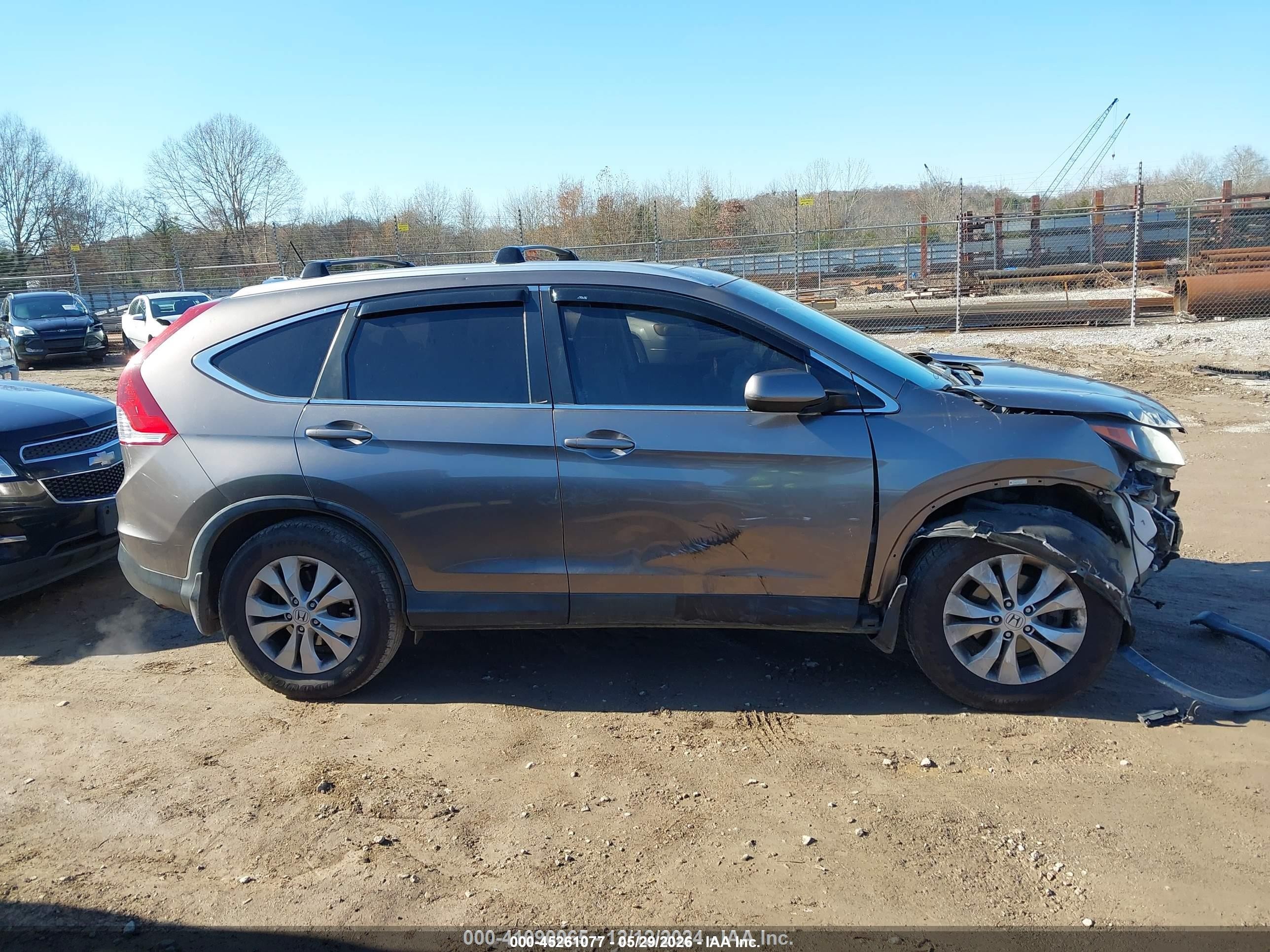 2013 Honda Cr-v Ex-l Gray vin: 5J6RM4H7XDL003717