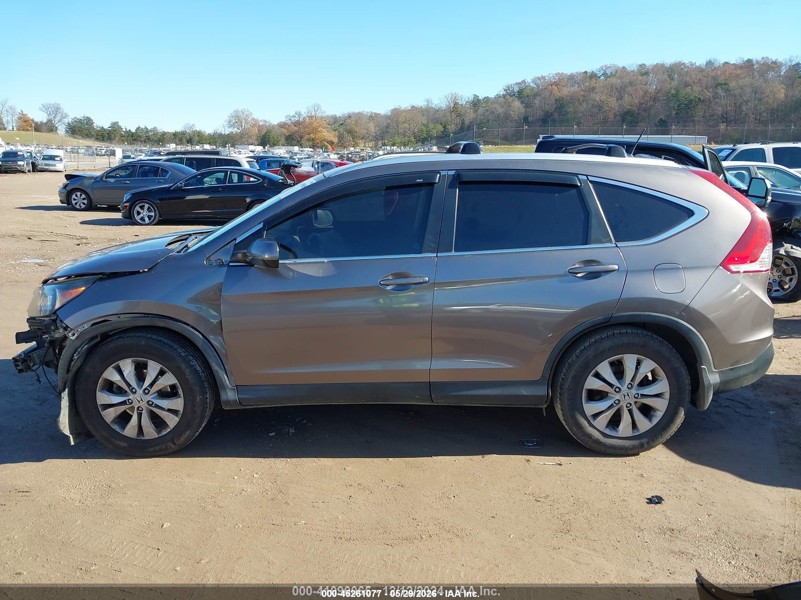 2013 Honda Cr-v Ex-l Gray vin: 5J6RM4H7XDL003717