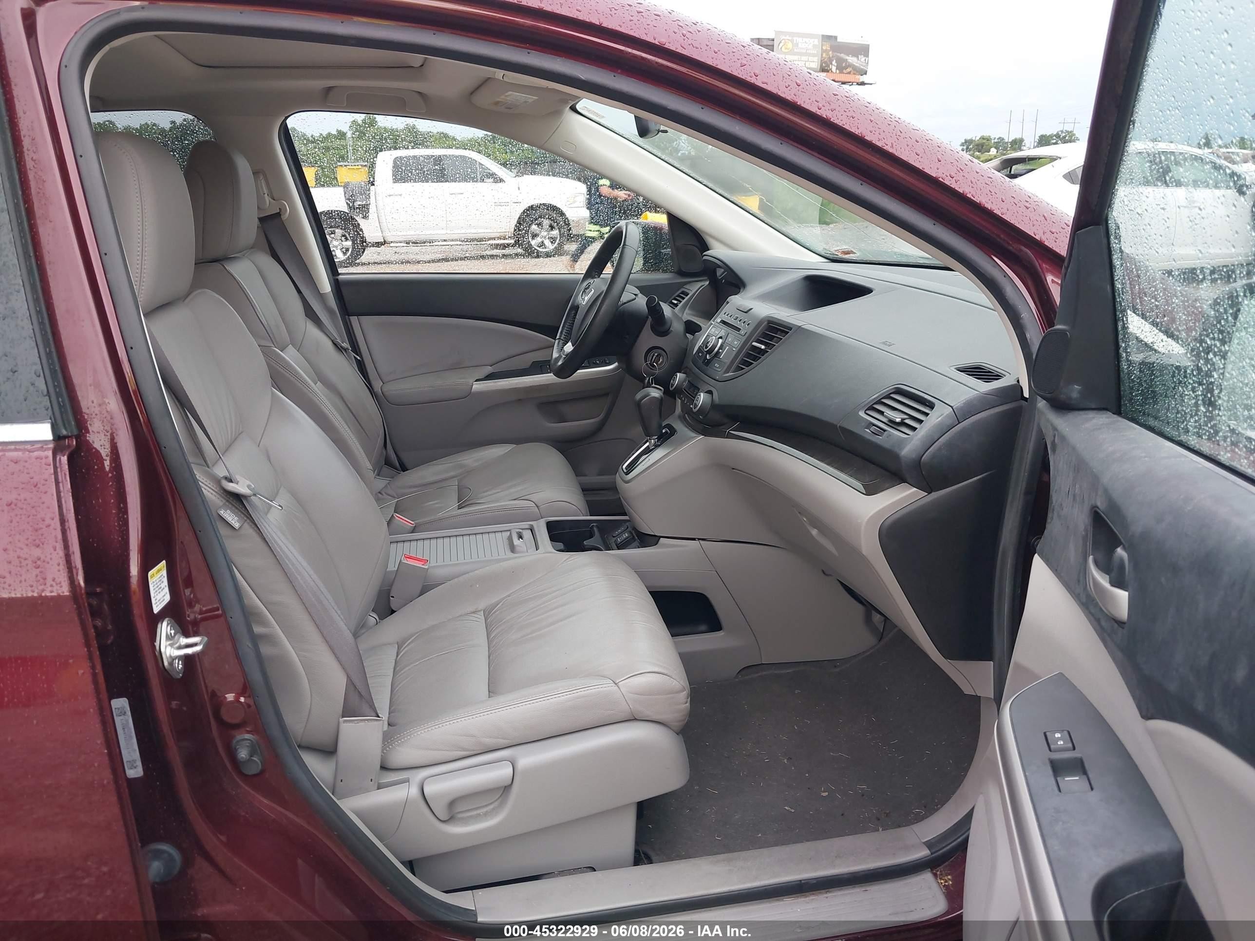 2013 Honda Cr-v Ex-l Maroon vin: 5J6RM4H7XDL014121