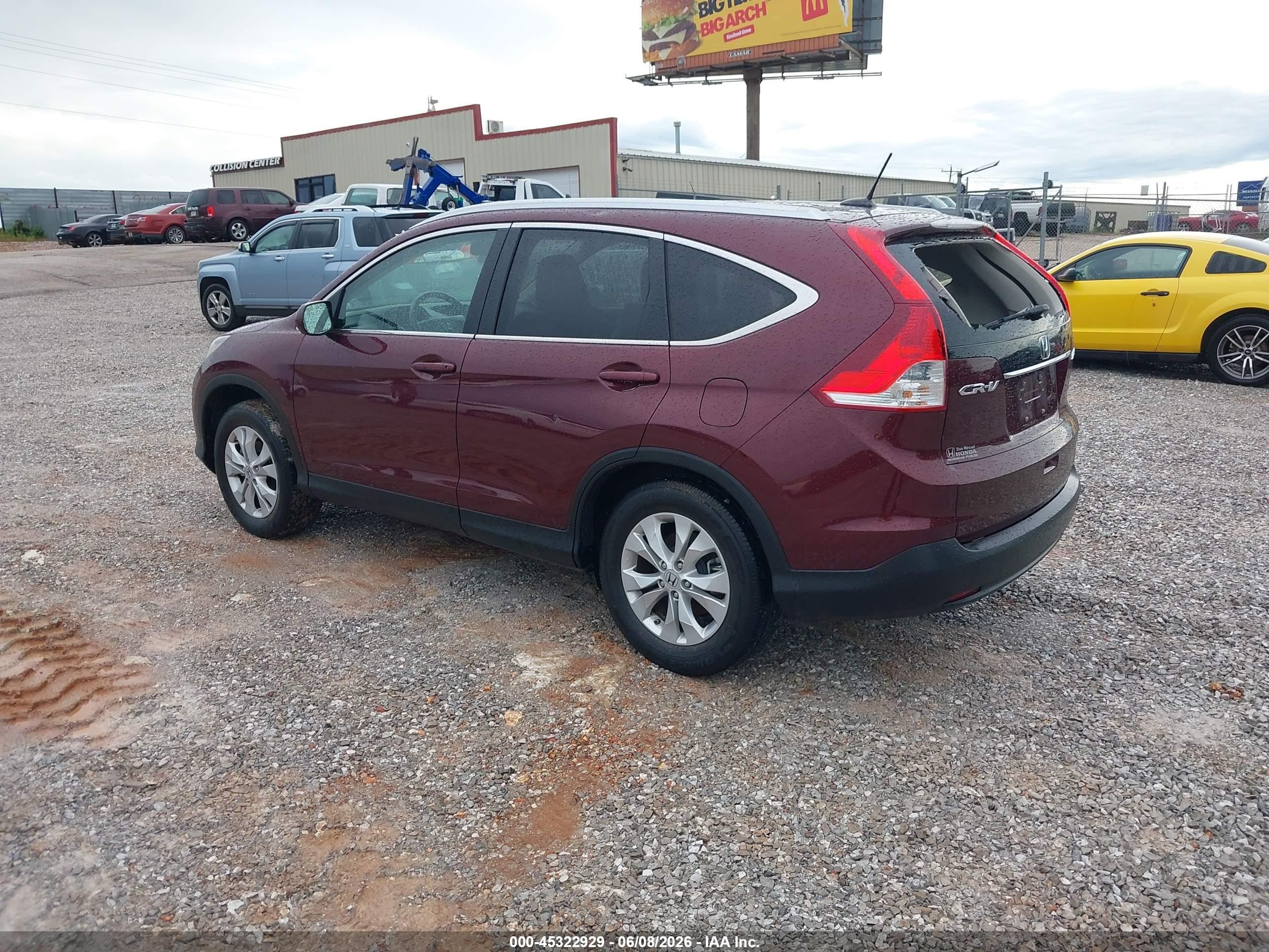 2013 Honda Cr-v Ex-l Maroon vin: 5J6RM4H7XDL014121