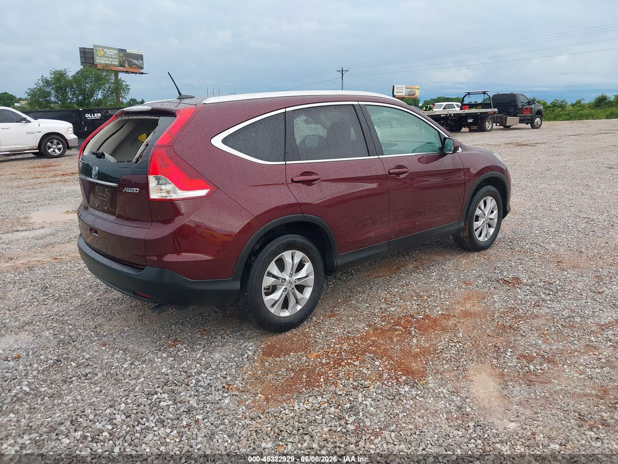 2013 Honda Cr-v Ex-l Maroon vin: 5J6RM4H7XDL014121