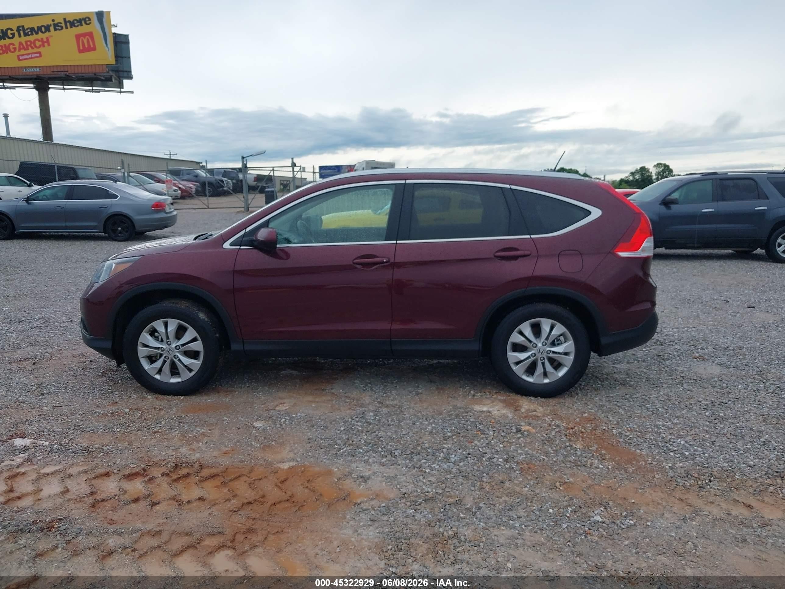2013 Honda Cr-v Ex-l Maroon vin: 5J6RM4H7XDL014121