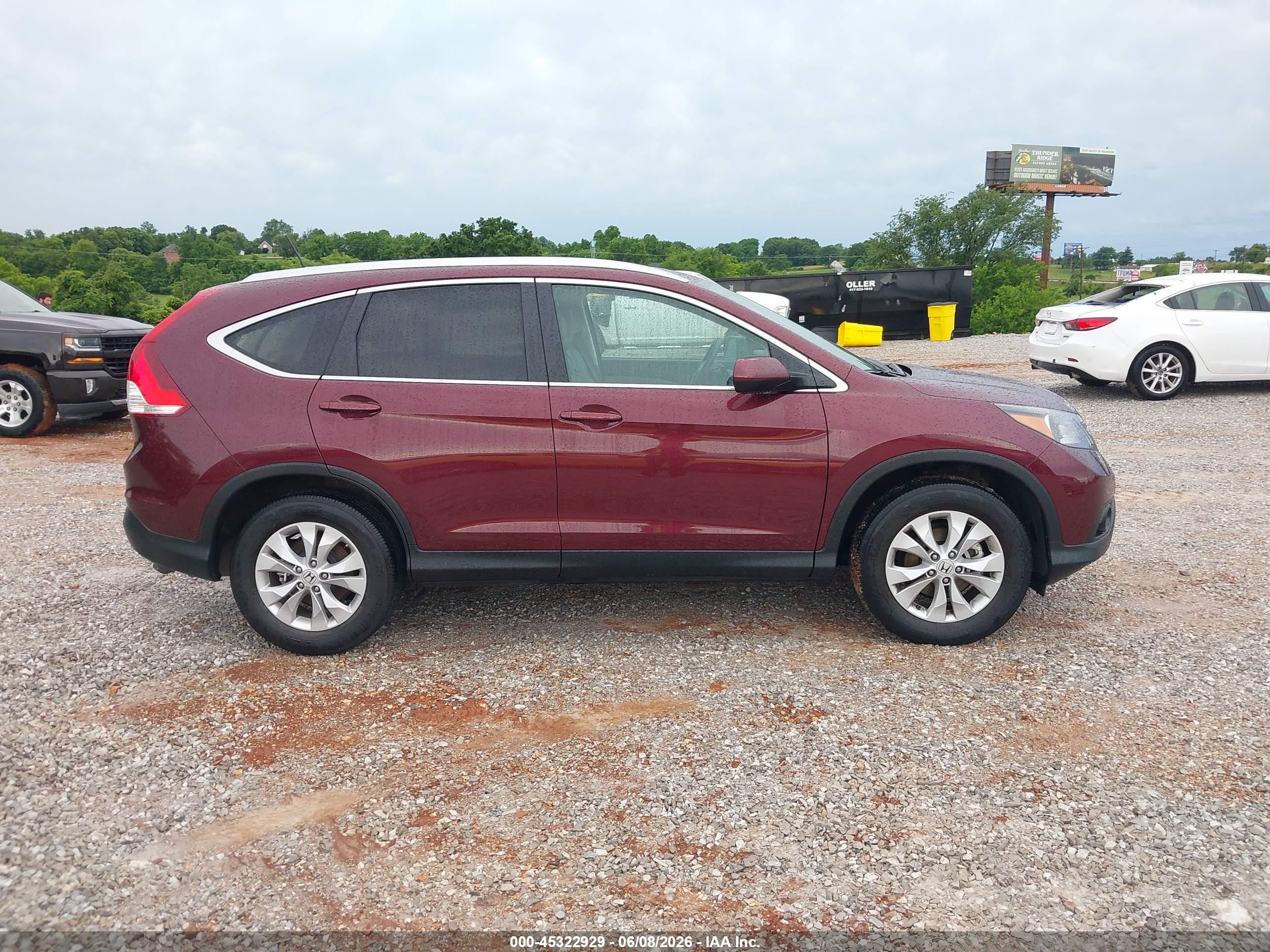 2013 Honda Cr-v Ex-l Maroon vin: 5J6RM4H7XDL014121