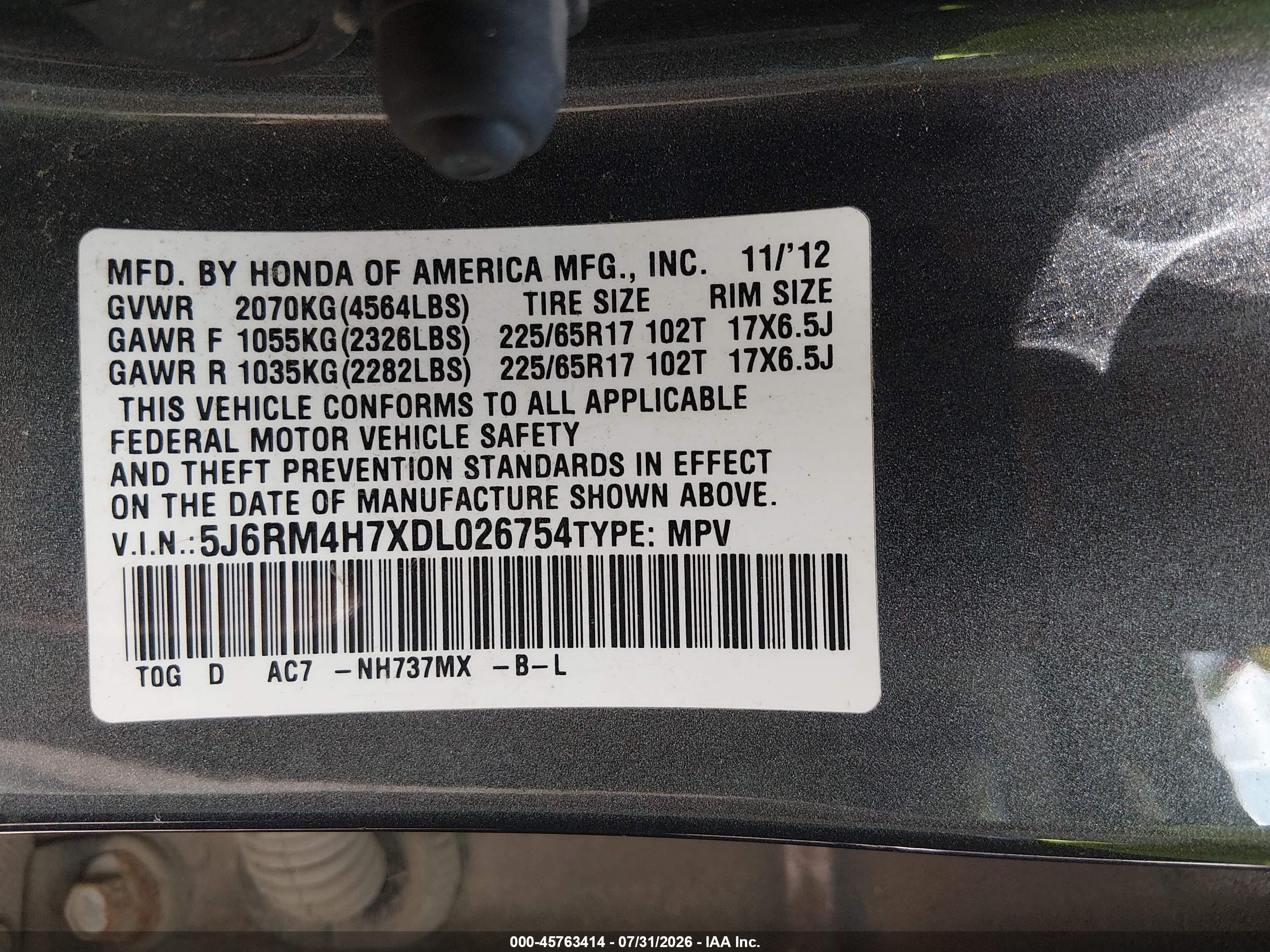 2013 Honda Cr-v Ex-l Teal vin: 5J6RM4H7XDL026754