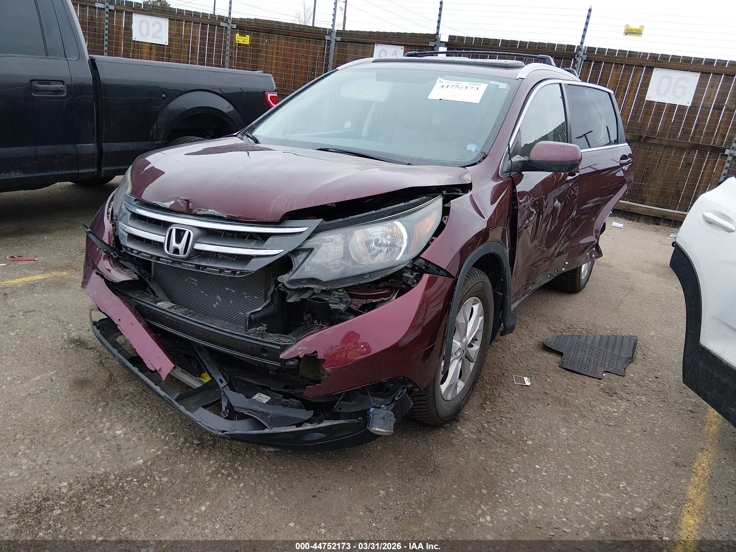 2013 Honda Cr-v Ex-l Burgundy vin: 5J6RM4H7XDL039780